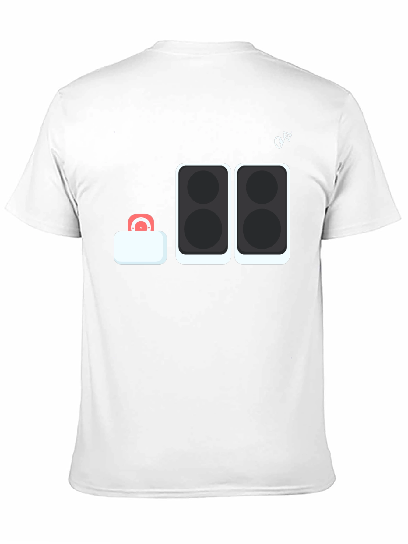 DJ Speaker Stack Graphic Tee - Black Cotton T-Shirt