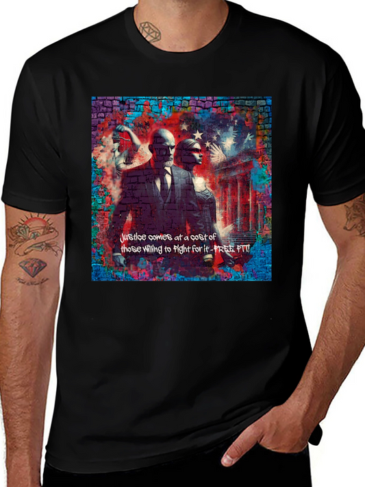 Justice Graphic Print Black T-Shirt