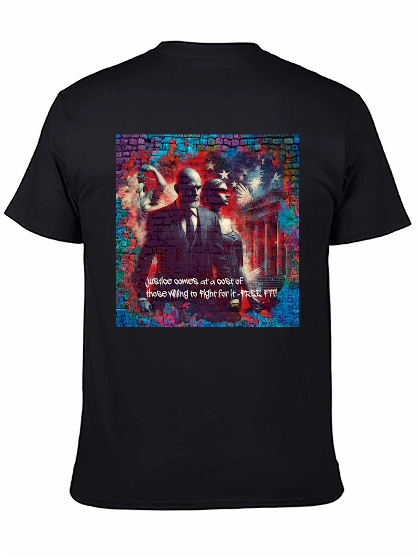Justice Graphic Print Black T-Shirt