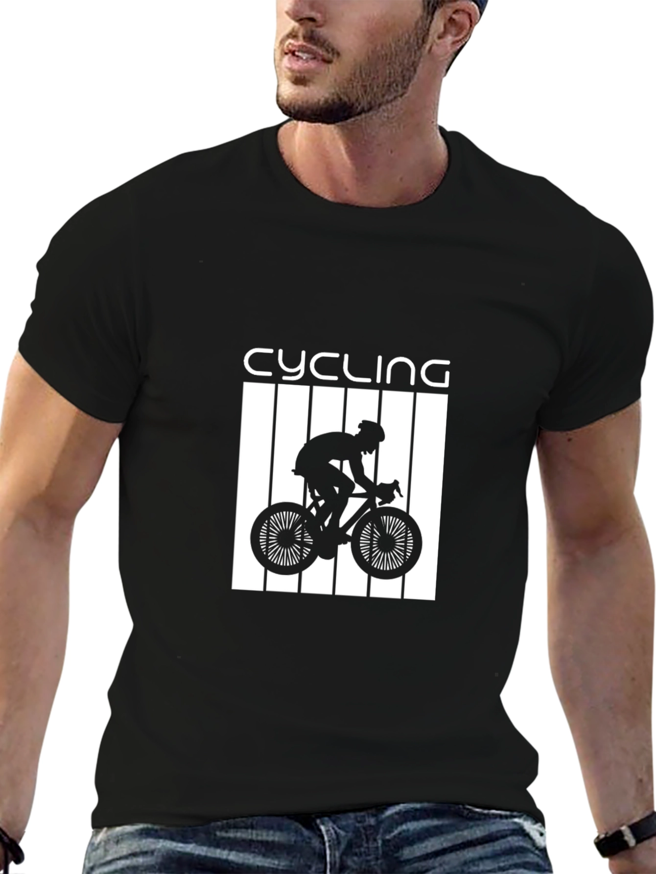 Black Cycling Graphic Tee