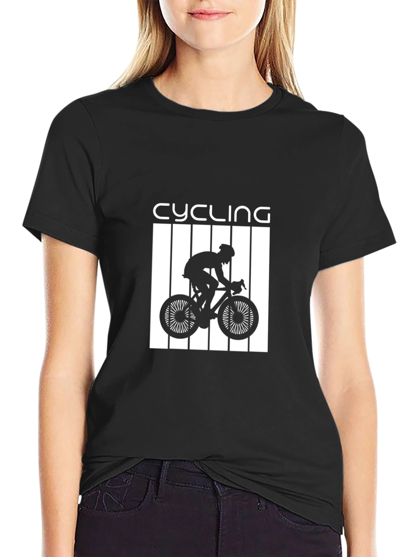 Black Cycling Graphic Tee
