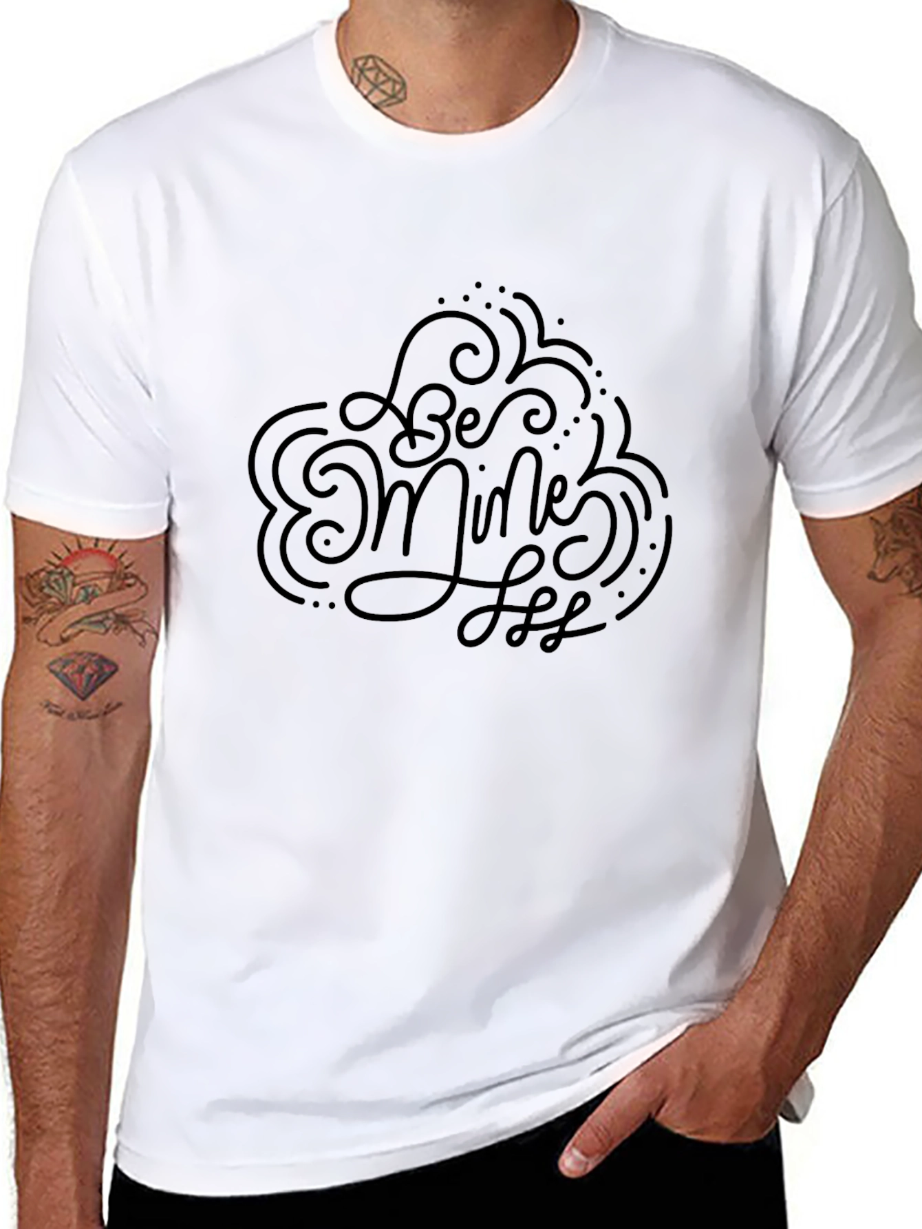 Be Mine Tee - Black Graphic Valentines Day T-Shirt