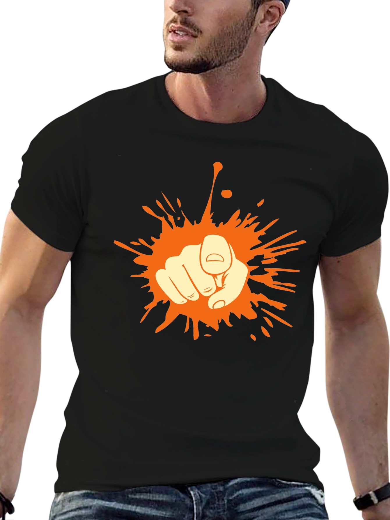 Bold Graphic Print Black T-Shirt