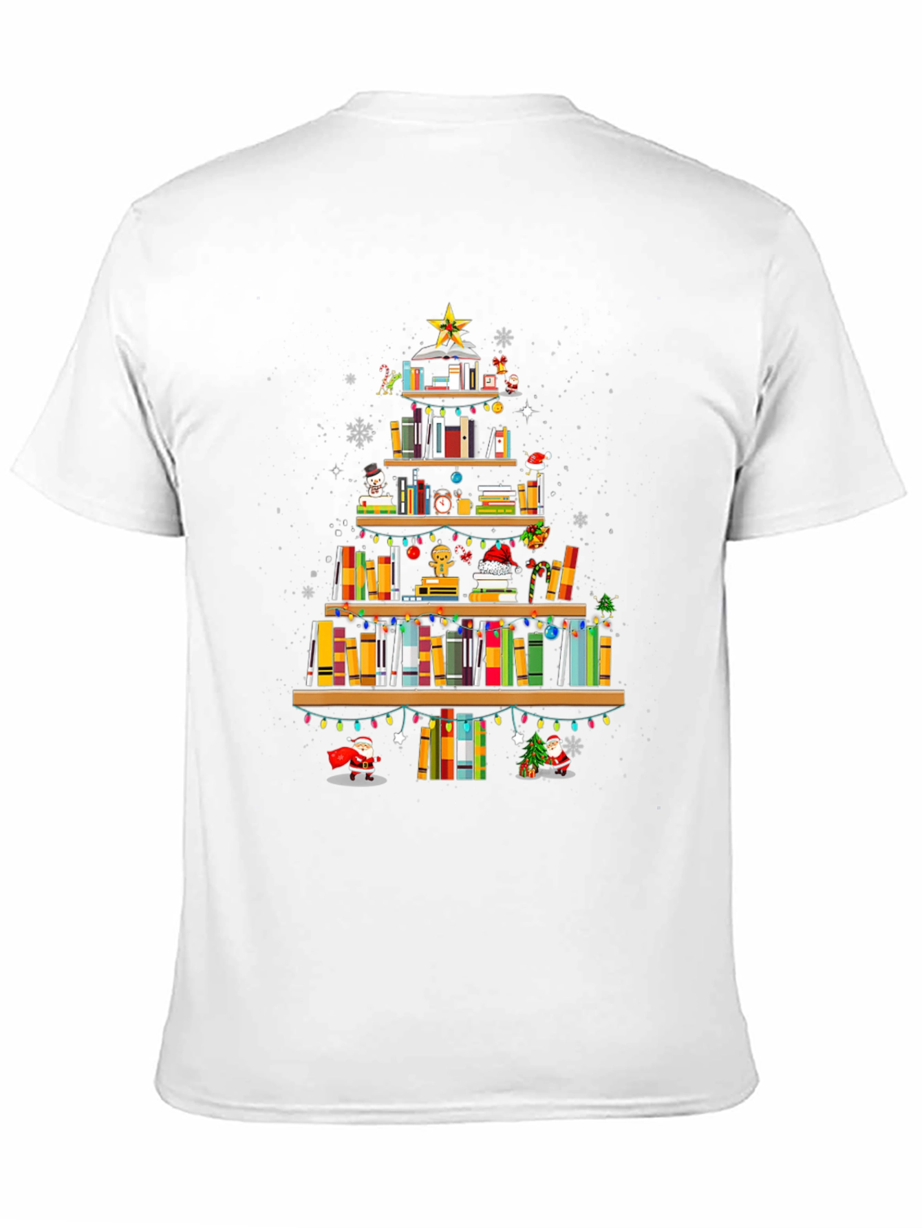 Book Christmas Tree T-Shirt: Holiday Librarian Tee