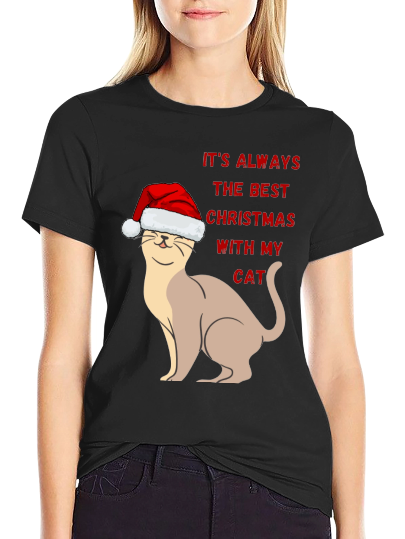 Festive Cat Christmas T-Shirt