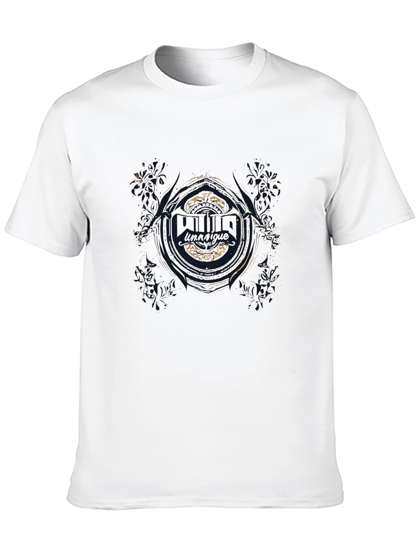 Abstract Face Graphic Tee - Stylish Black Cotton T-Shirt