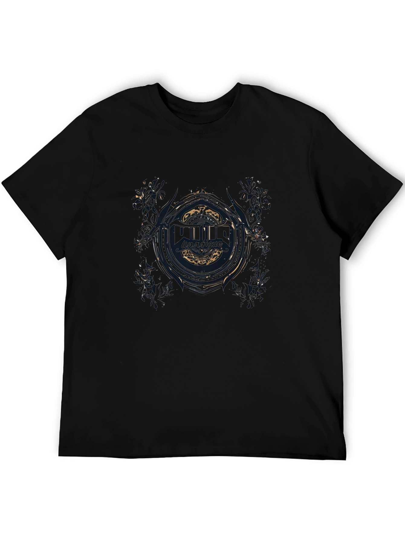 Abstract Face Graphic Tee - Stylish Black Cotton T-Shirt
