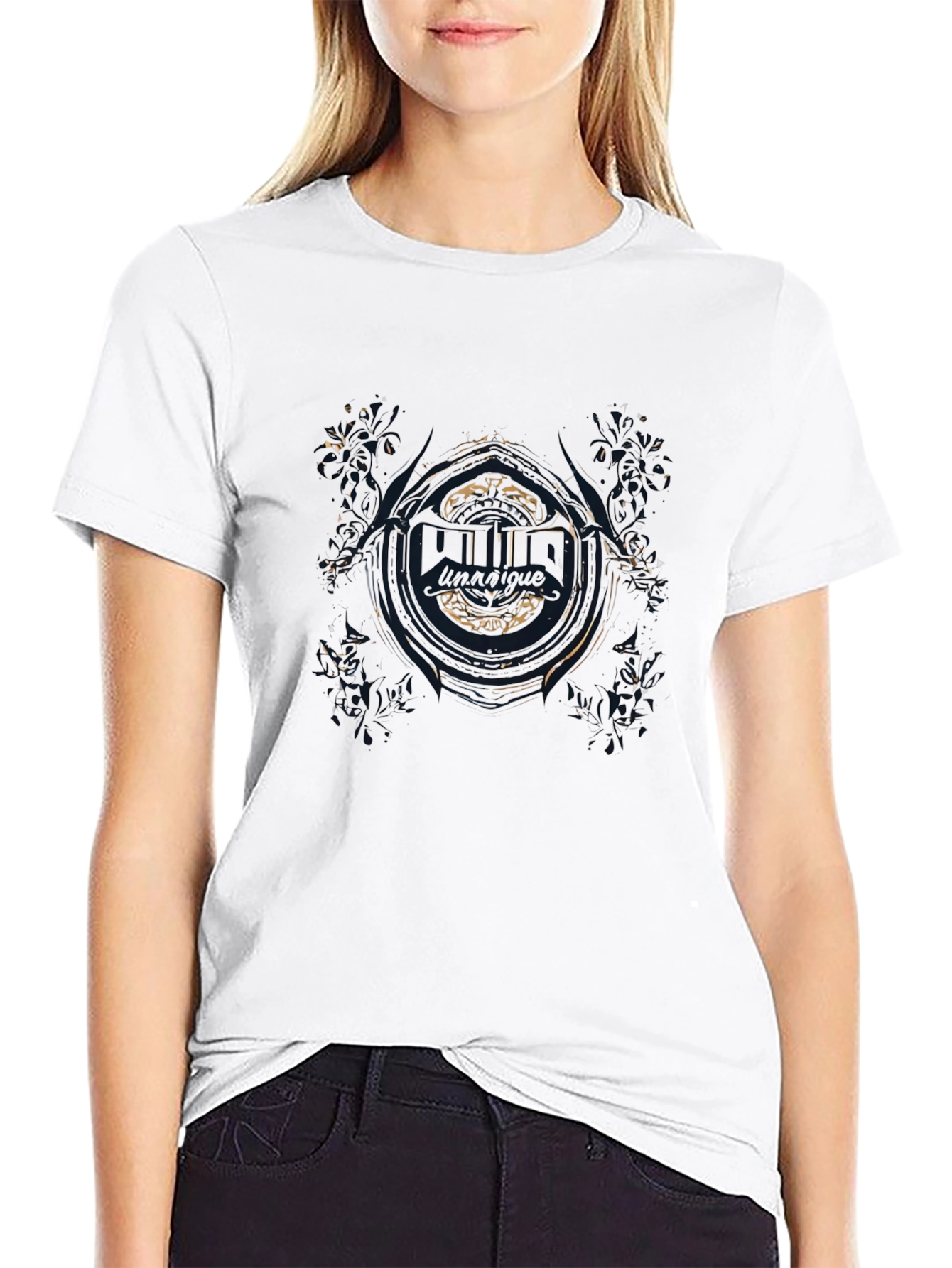 Abstract Face Graphic Tee - Stylish Black Cotton T-Shirt
