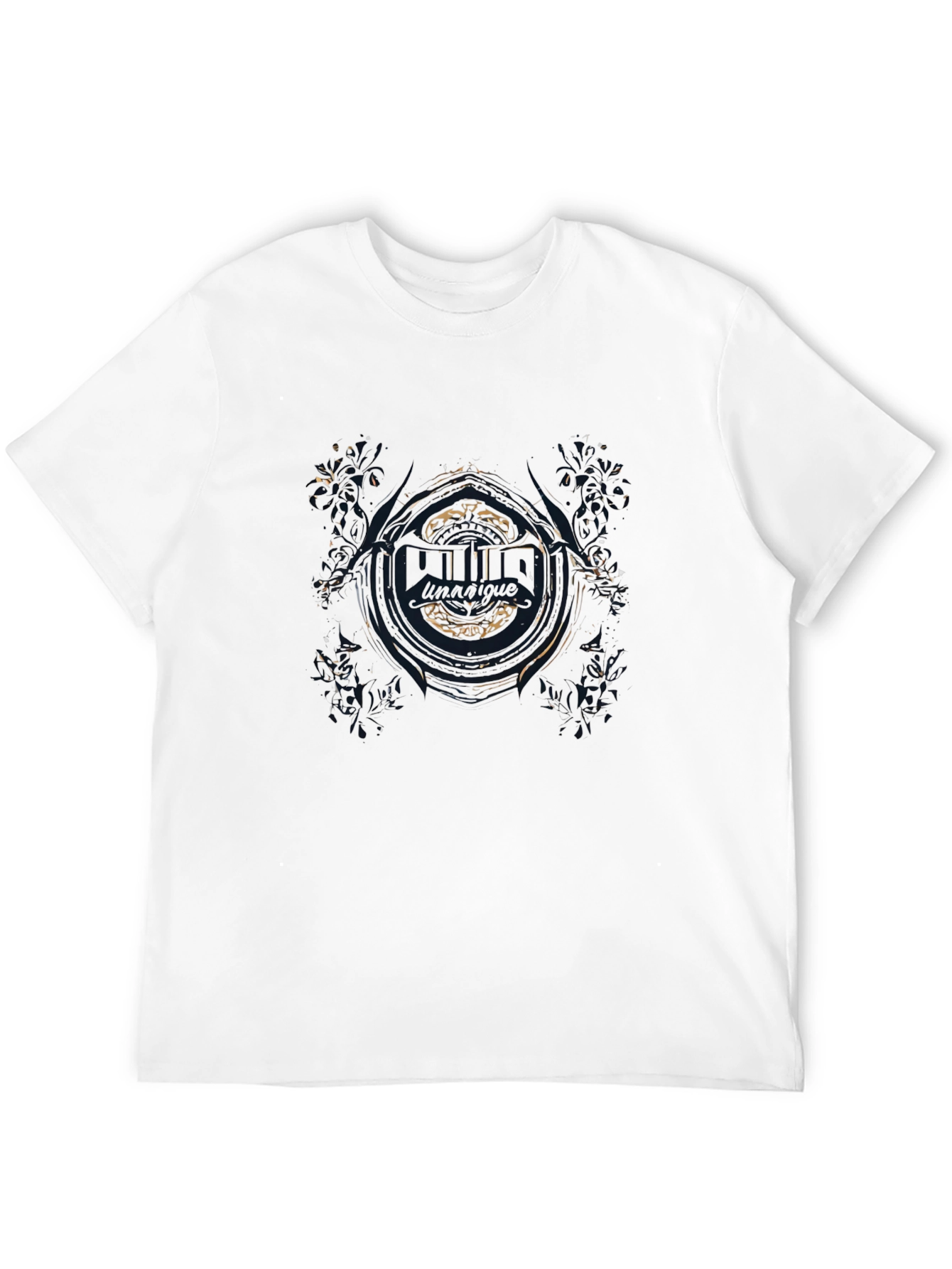 Abstract Face Graphic Tee - Stylish Black Cotton T-Shirt