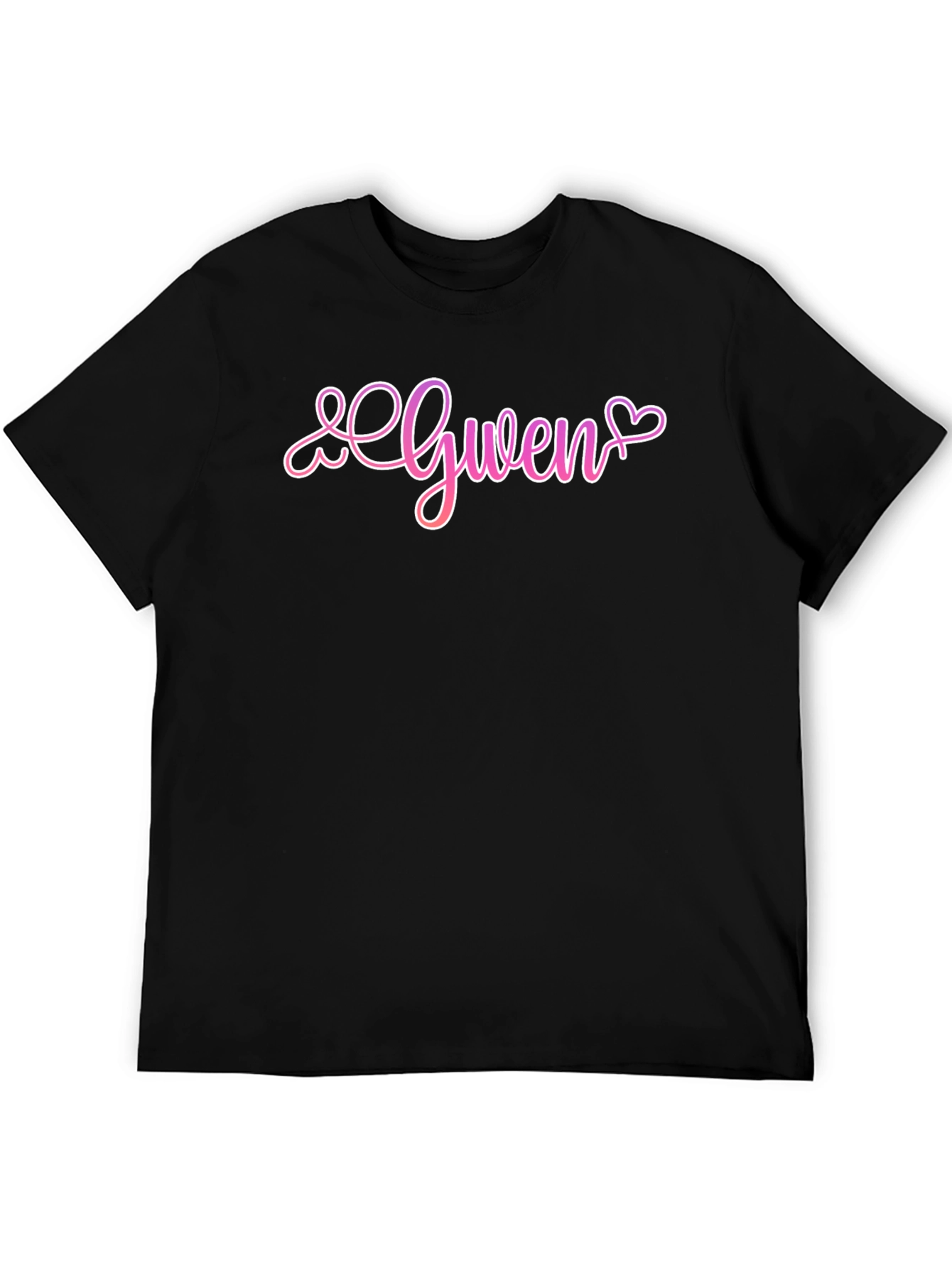 Gwen Heart Script Black T-Shirt