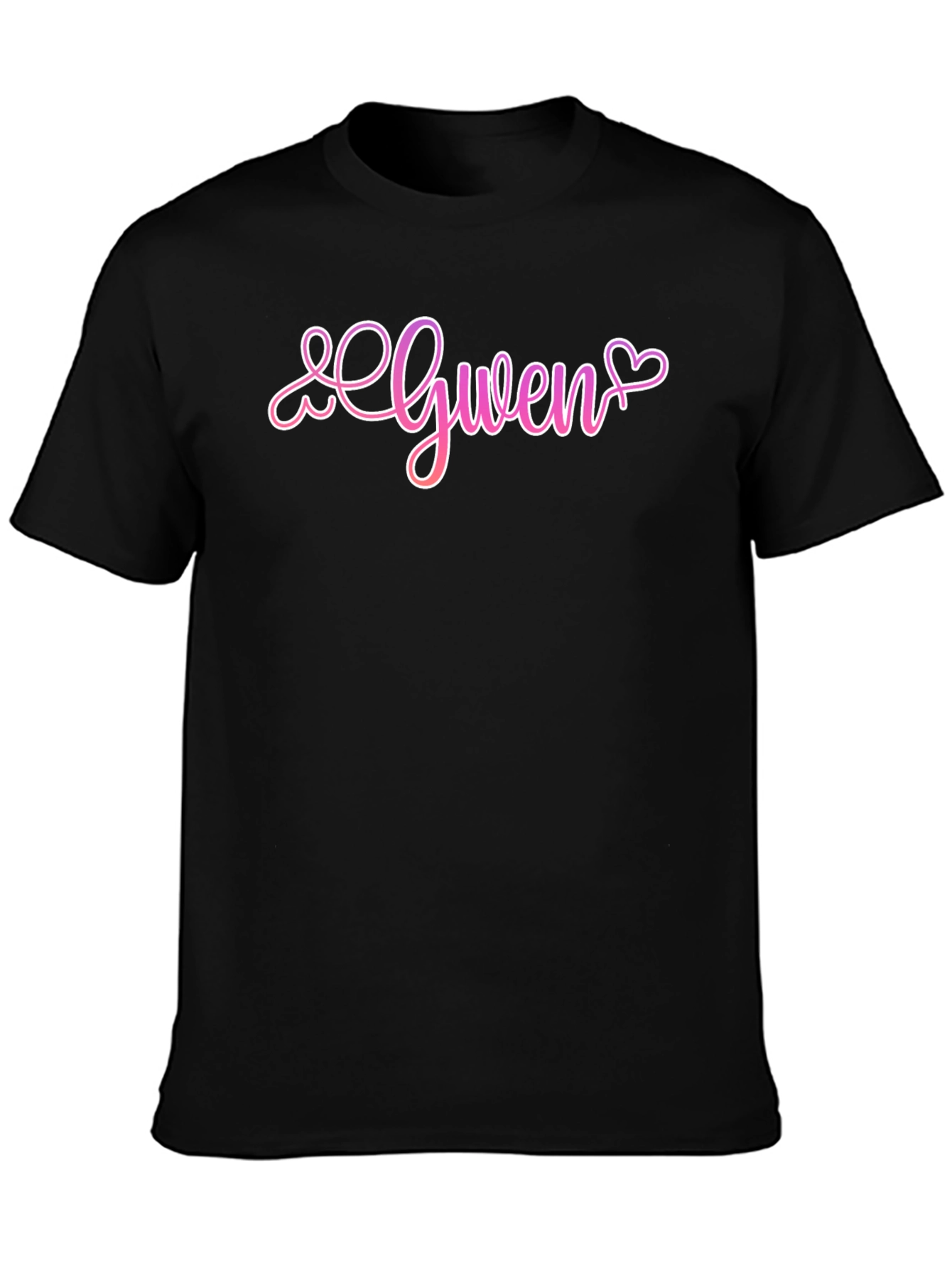Gwen Heart Script Black T-Shirt