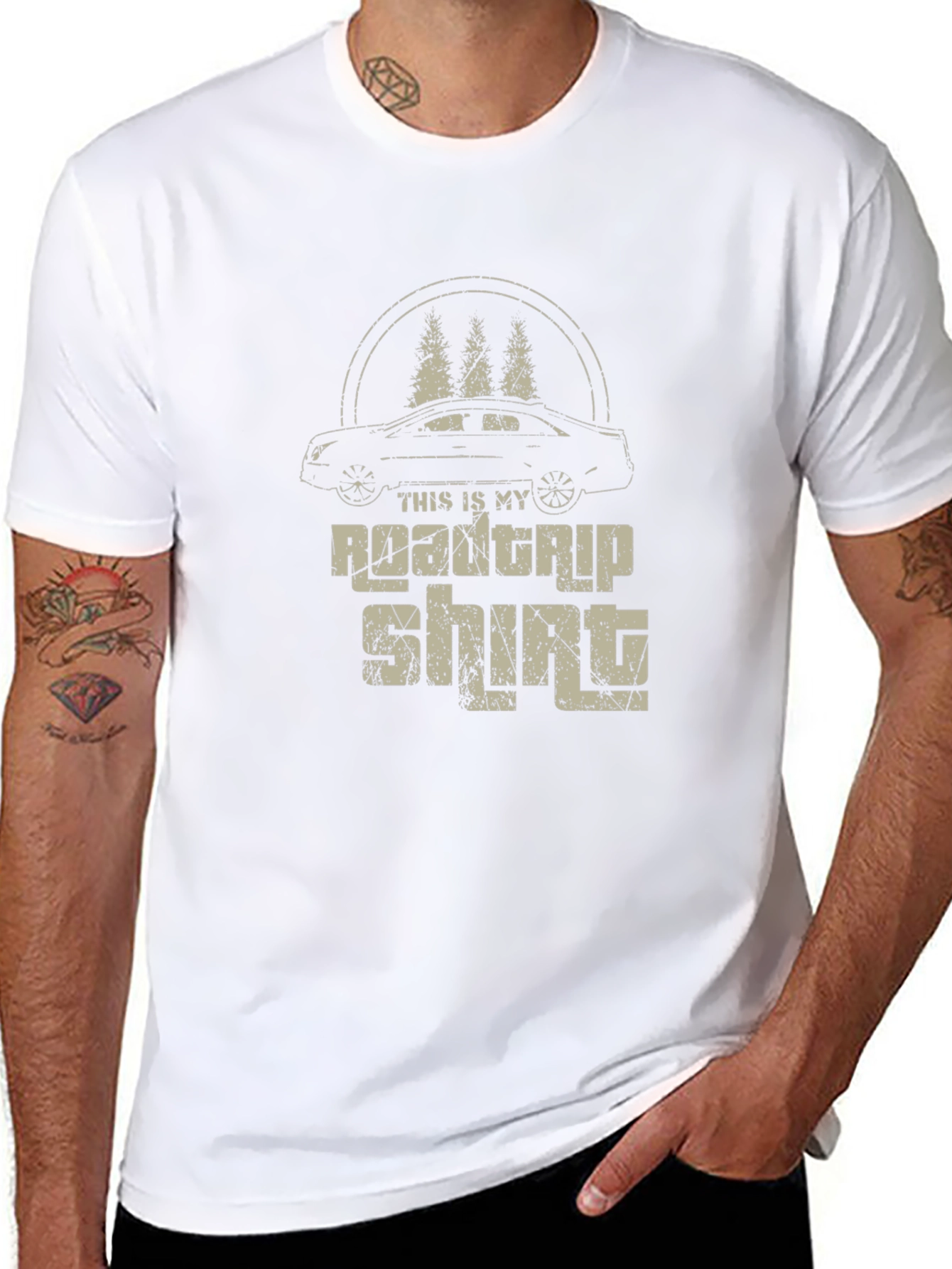 Road Trip Shirt - Car and Trees Graphic Tee