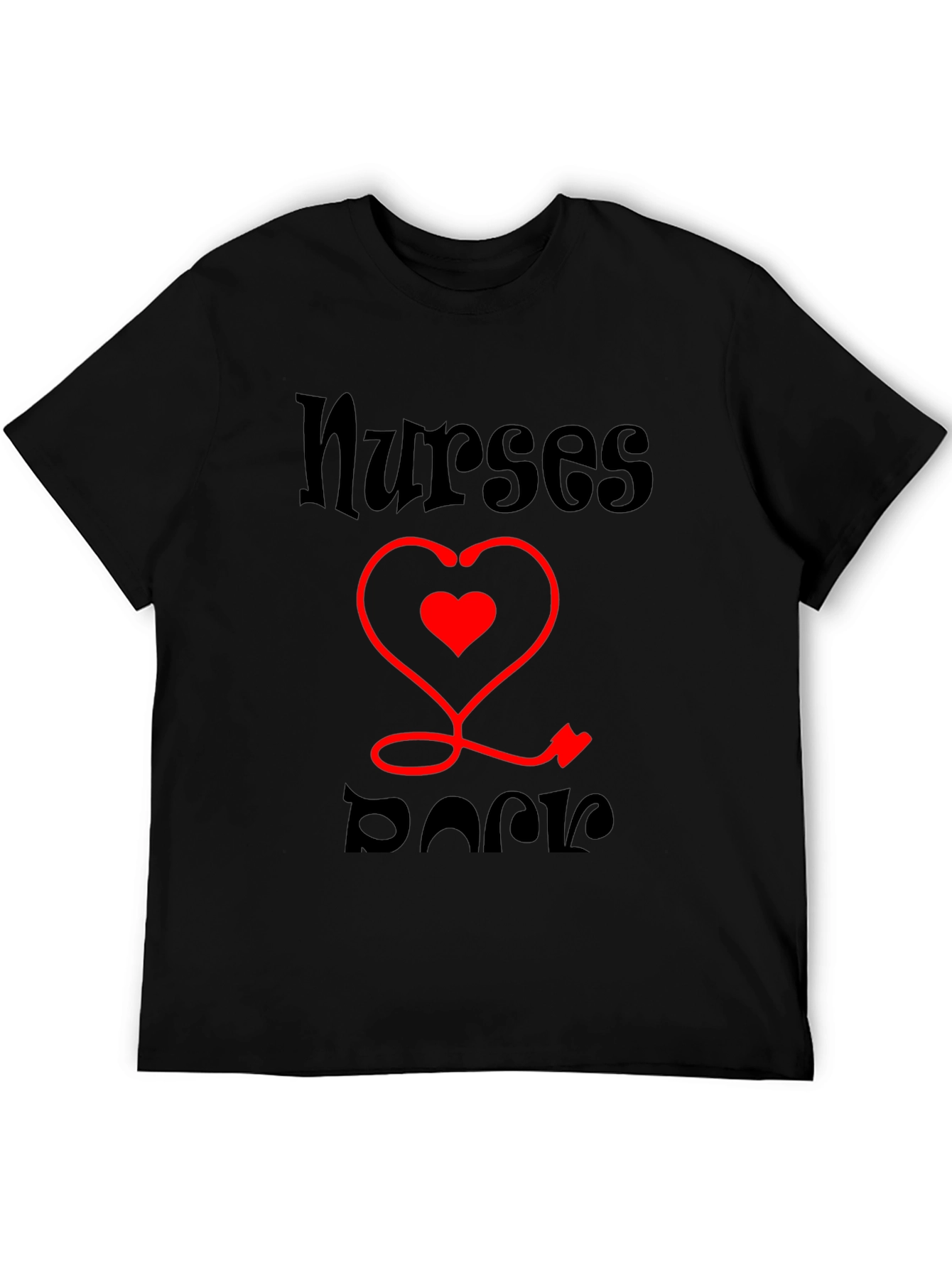 Nurses Rock T-Shirt - Stethoscope Heart Tee
