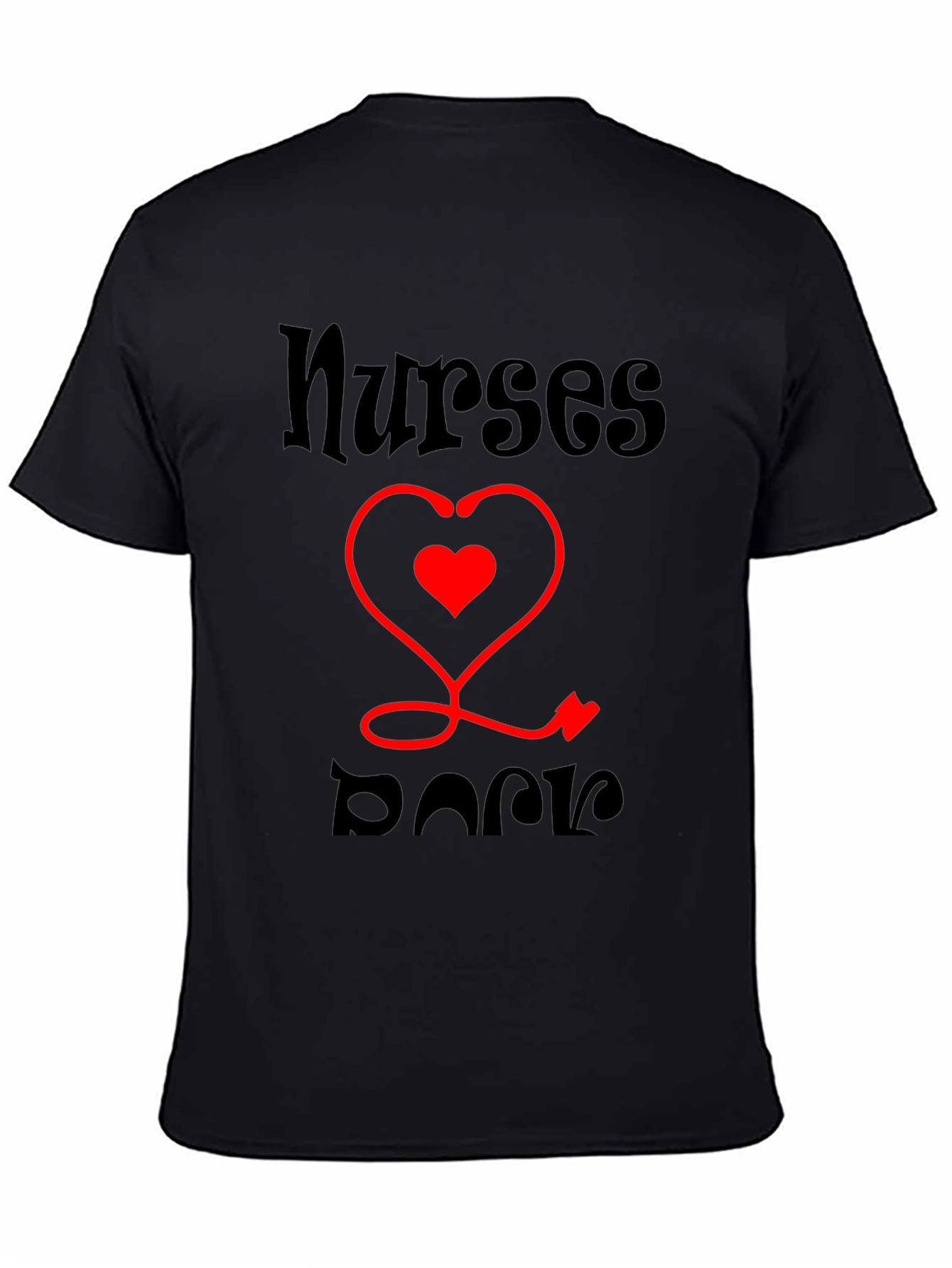 Nurses Rock T-Shirt - Stethoscope Heart Tee