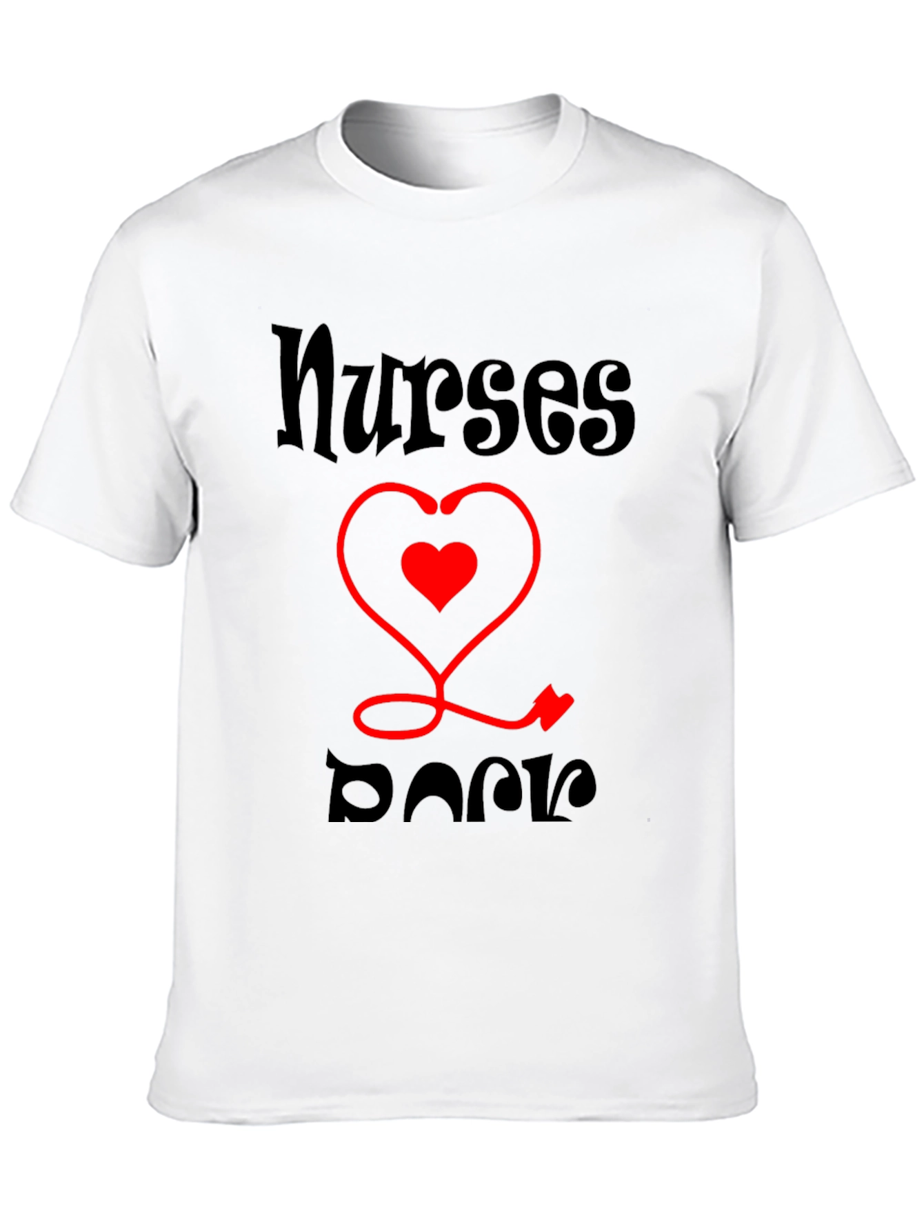 Nurses Rock T-Shirt - Stethoscope Heart Tee