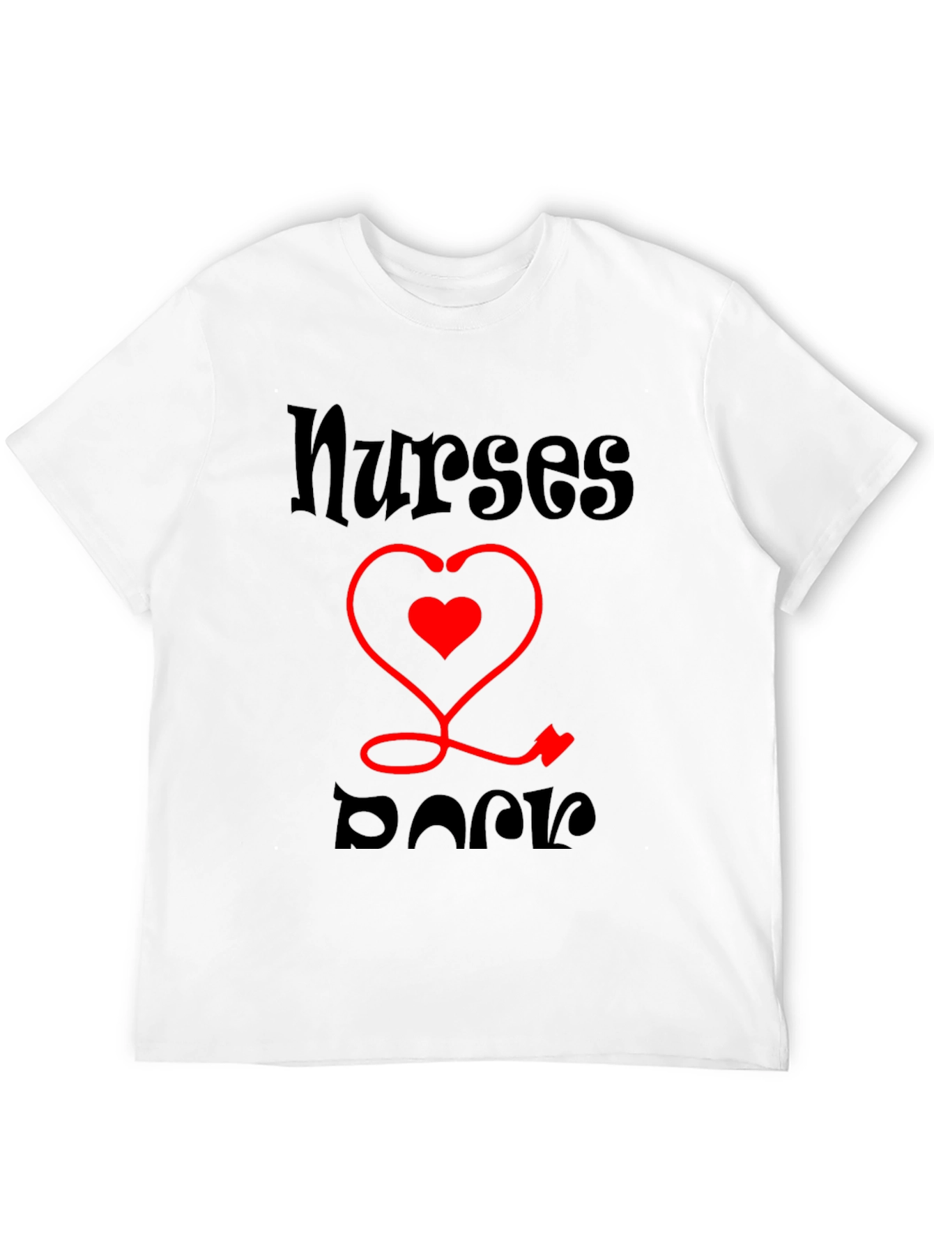 Nurses Rock T-Shirt - Stethoscope Heart Tee