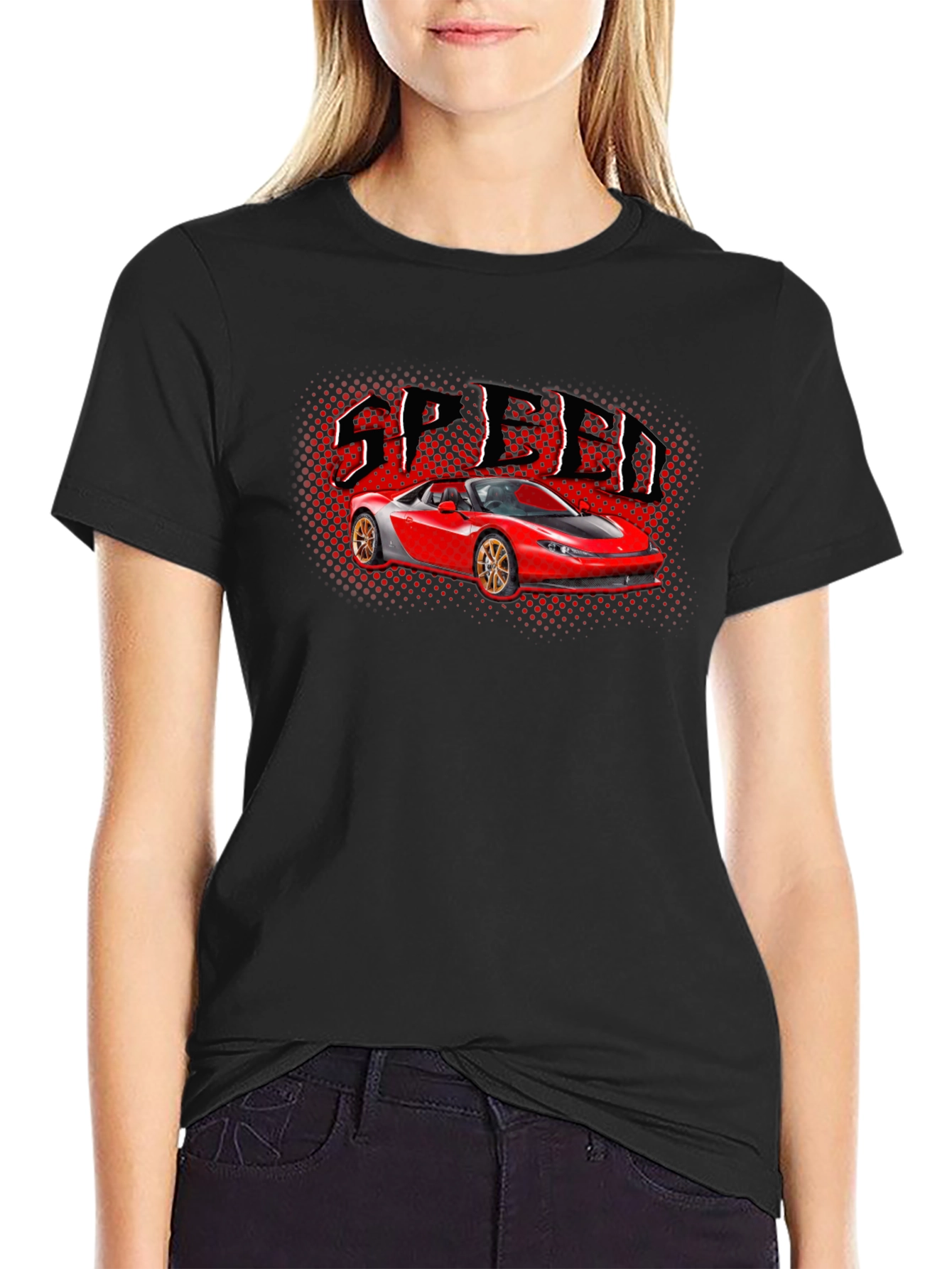 Speed Car Graphic T-Shirt - Black