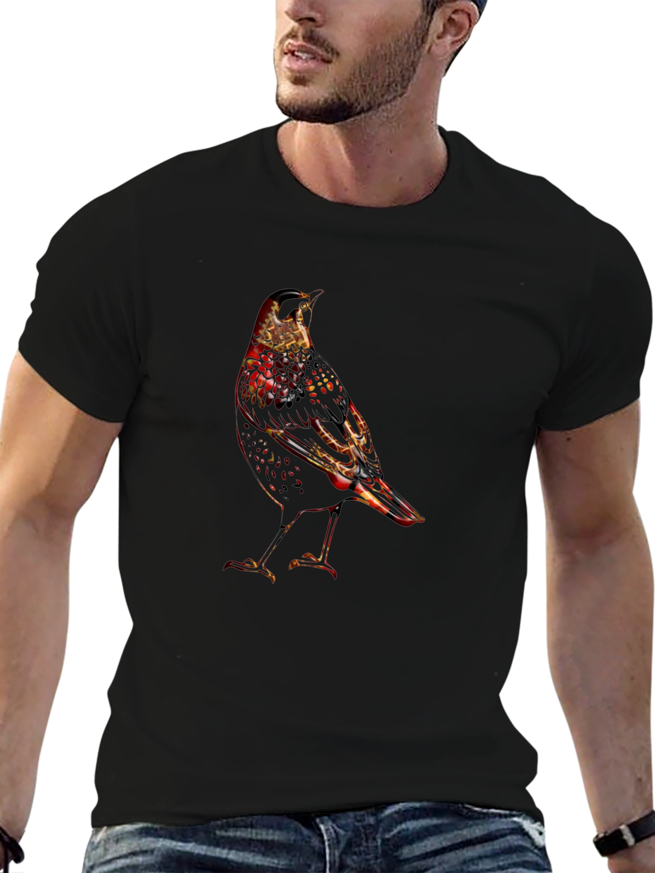 Bird Graphic Black T-Shirt