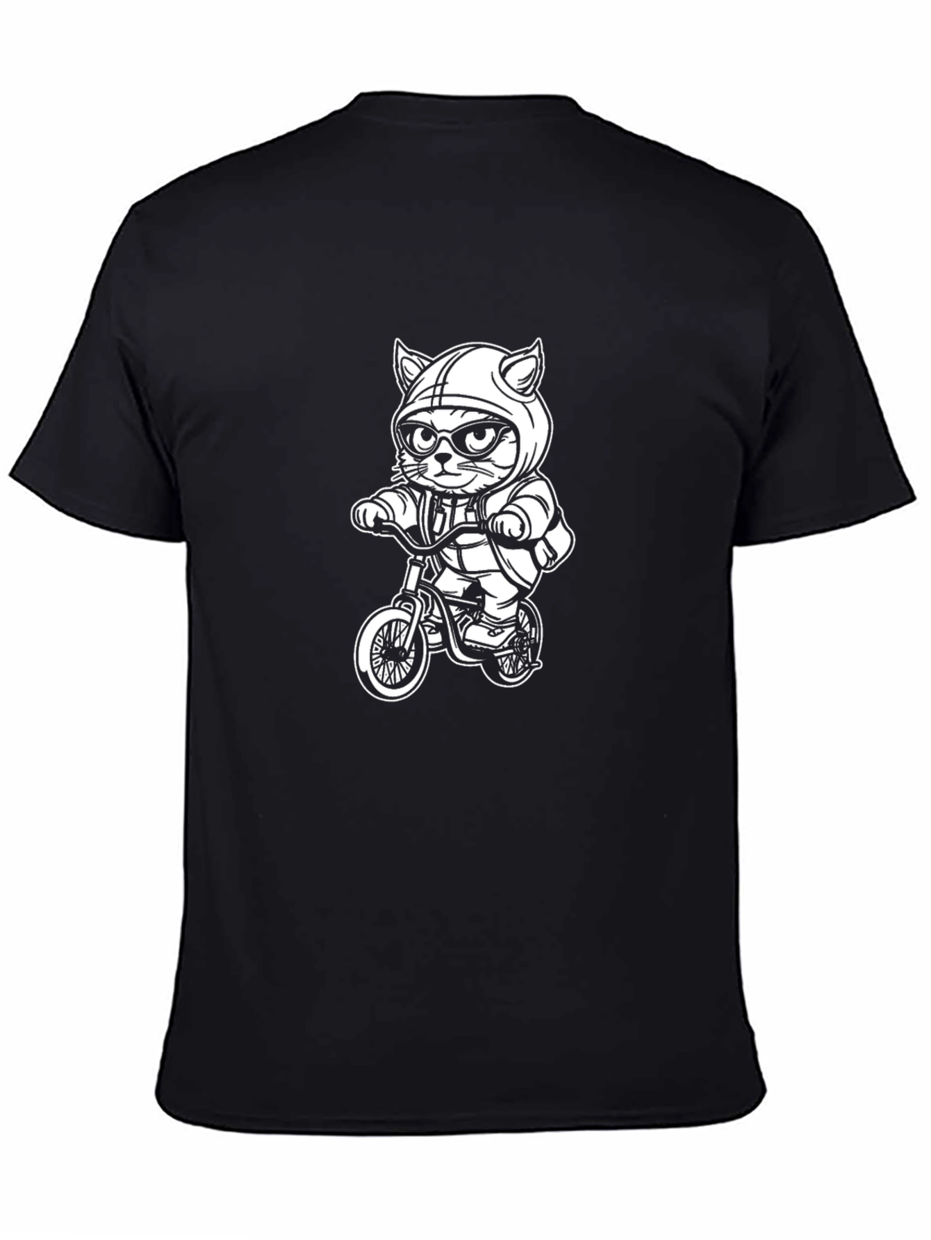 Cool Cat Biker T-Shirt - Black