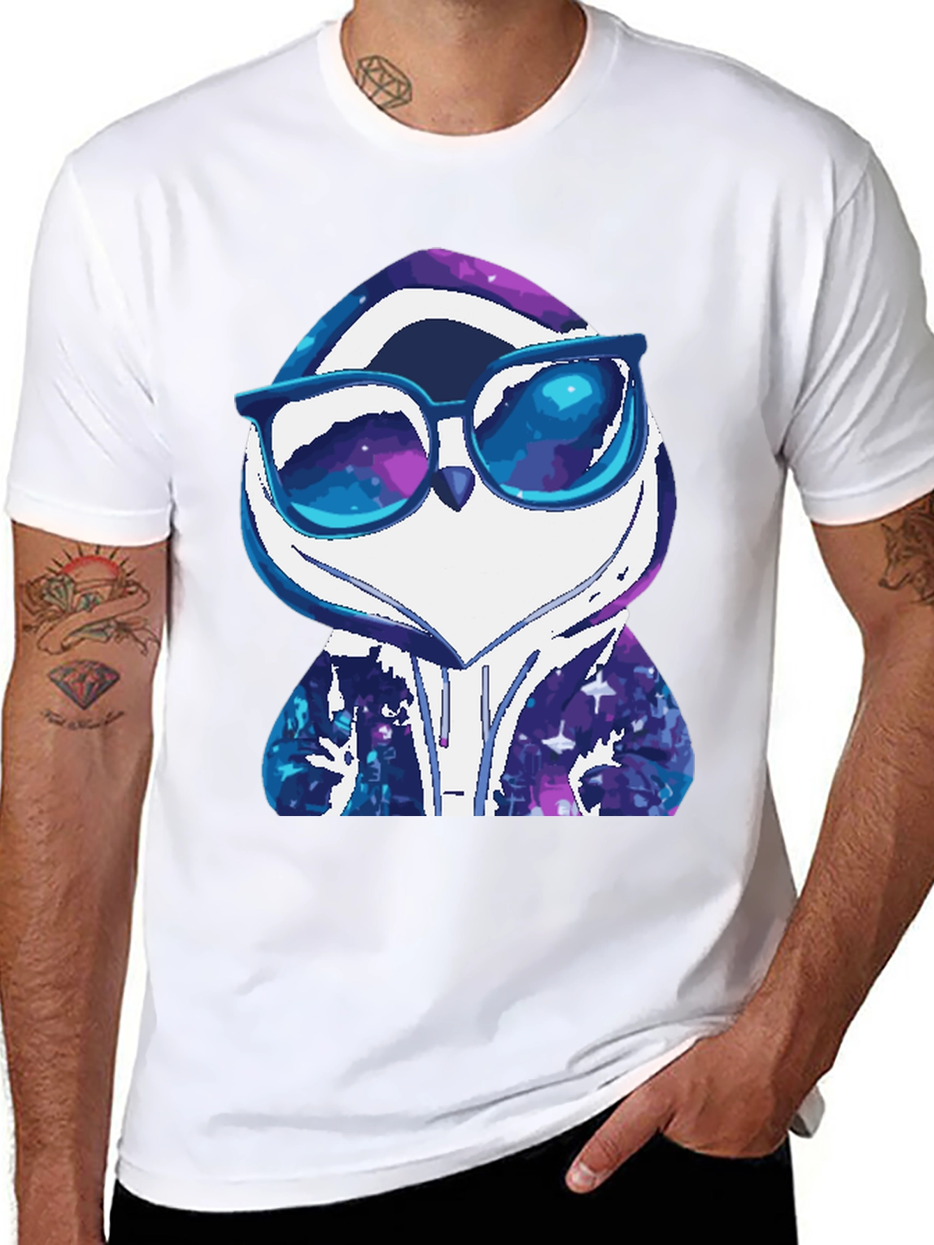 Cool Penguin Galaxy Hoodie T-Shirt