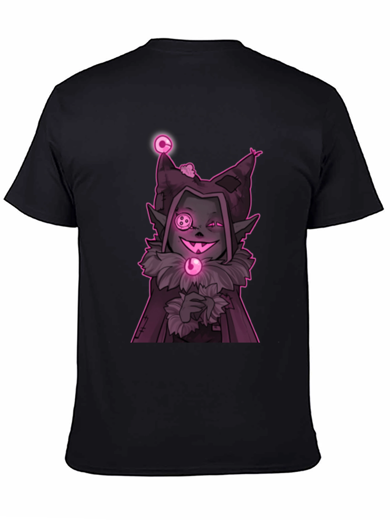 Jevil-Inspired Graphic Tee - Black Cotton Blend