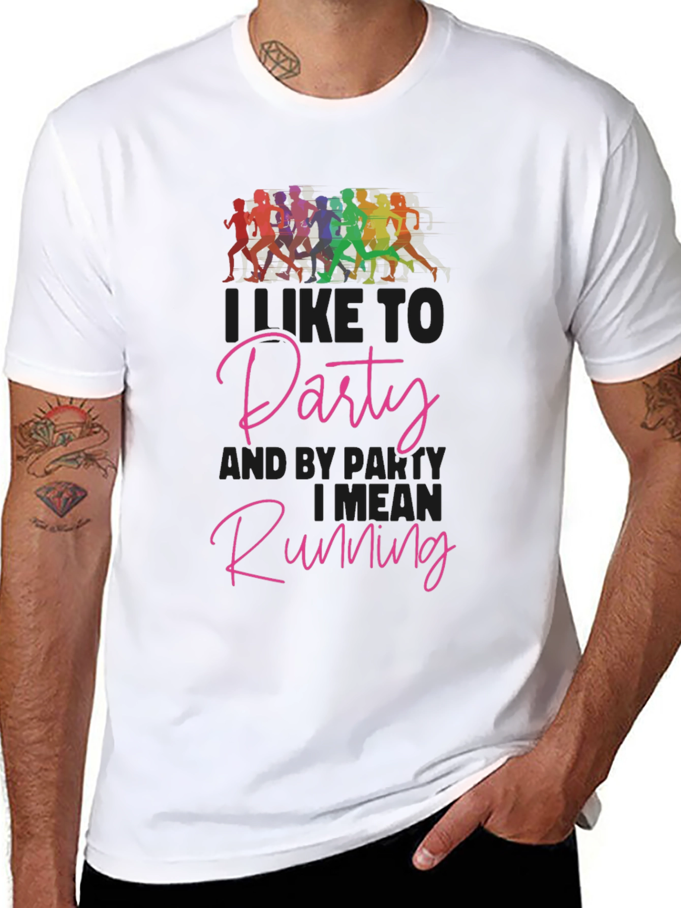 Funny Running T-Shirt: I Like to Party... Running