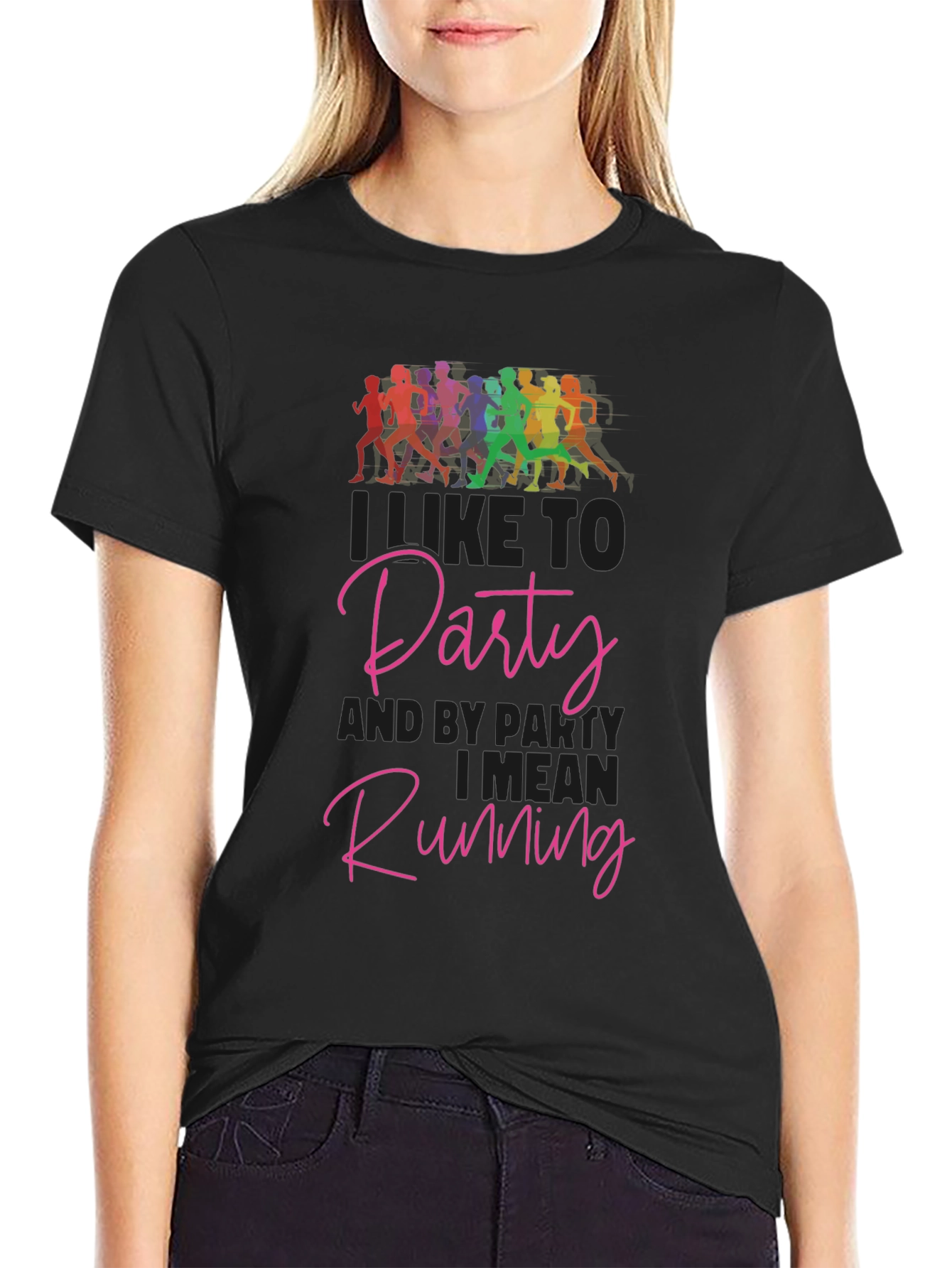 Funny Running T-Shirt: I Like to Party... Running