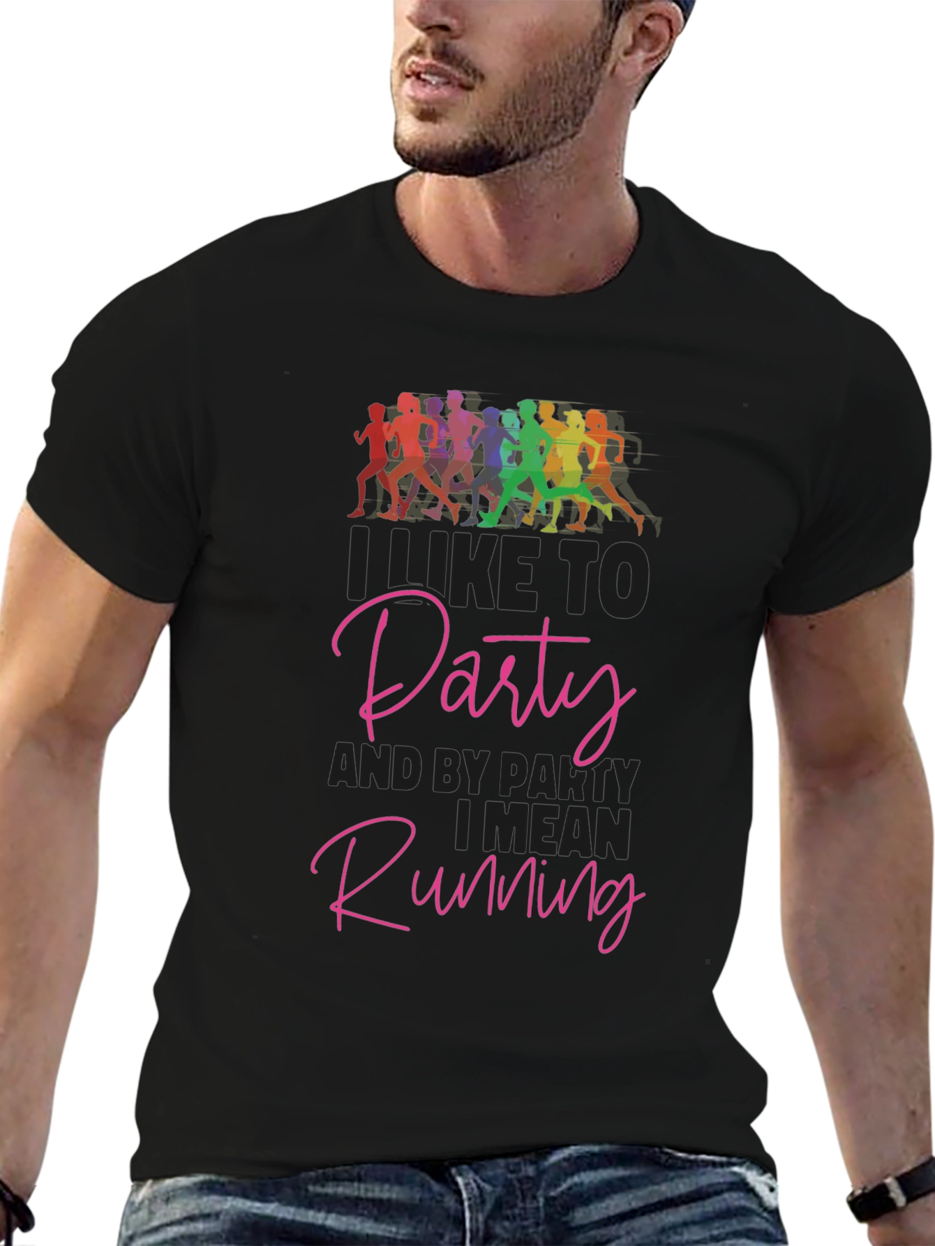 Funny Running T-Shirt: I Like to Party... Running