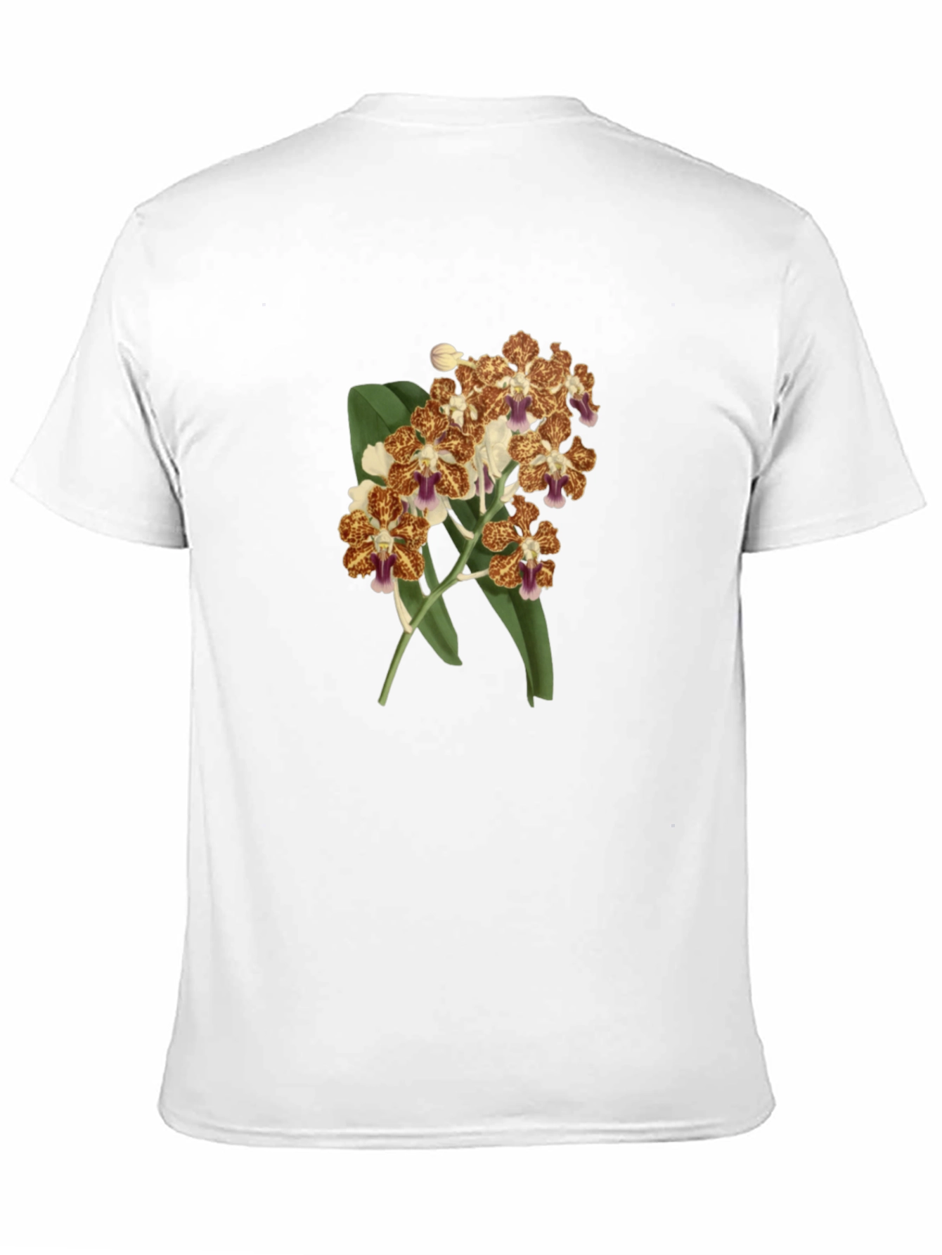 Floral Orchid Print Black T-Shirt