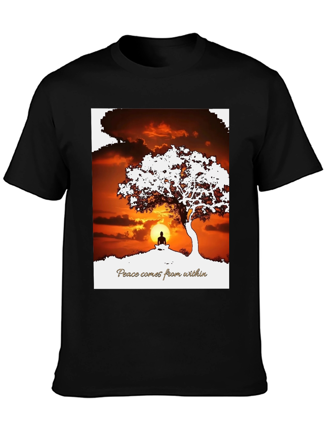 Peace Within T-Shirt - Sunset & Silhouette Design