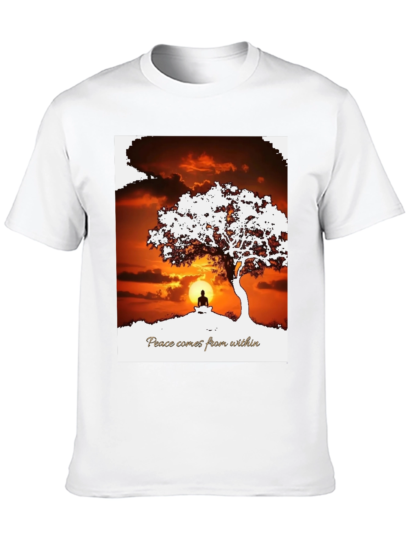 Peace Within T-Shirt - Sunset & Silhouette Design