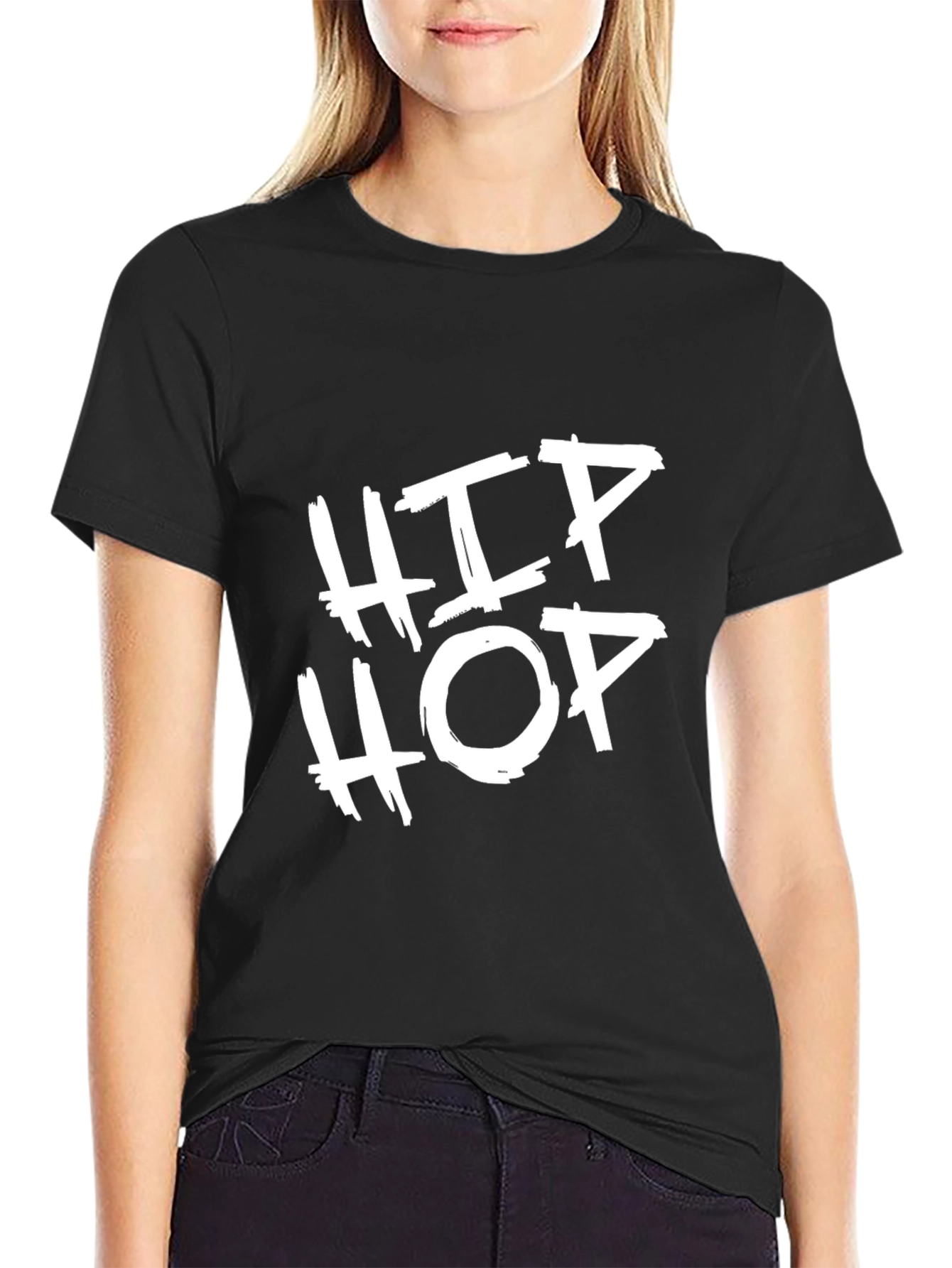 Hip Hop Graphic Tee - Stylish Black T-Shirt