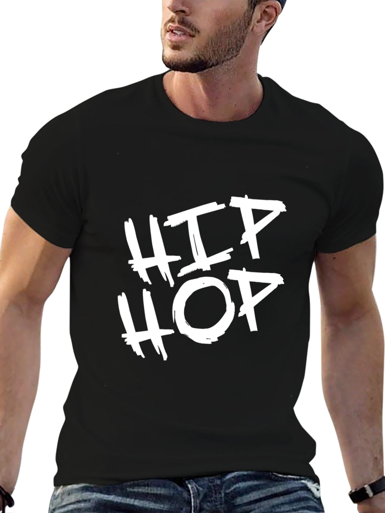 Hip Hop Graphic Tee - Stylish Black T-Shirt