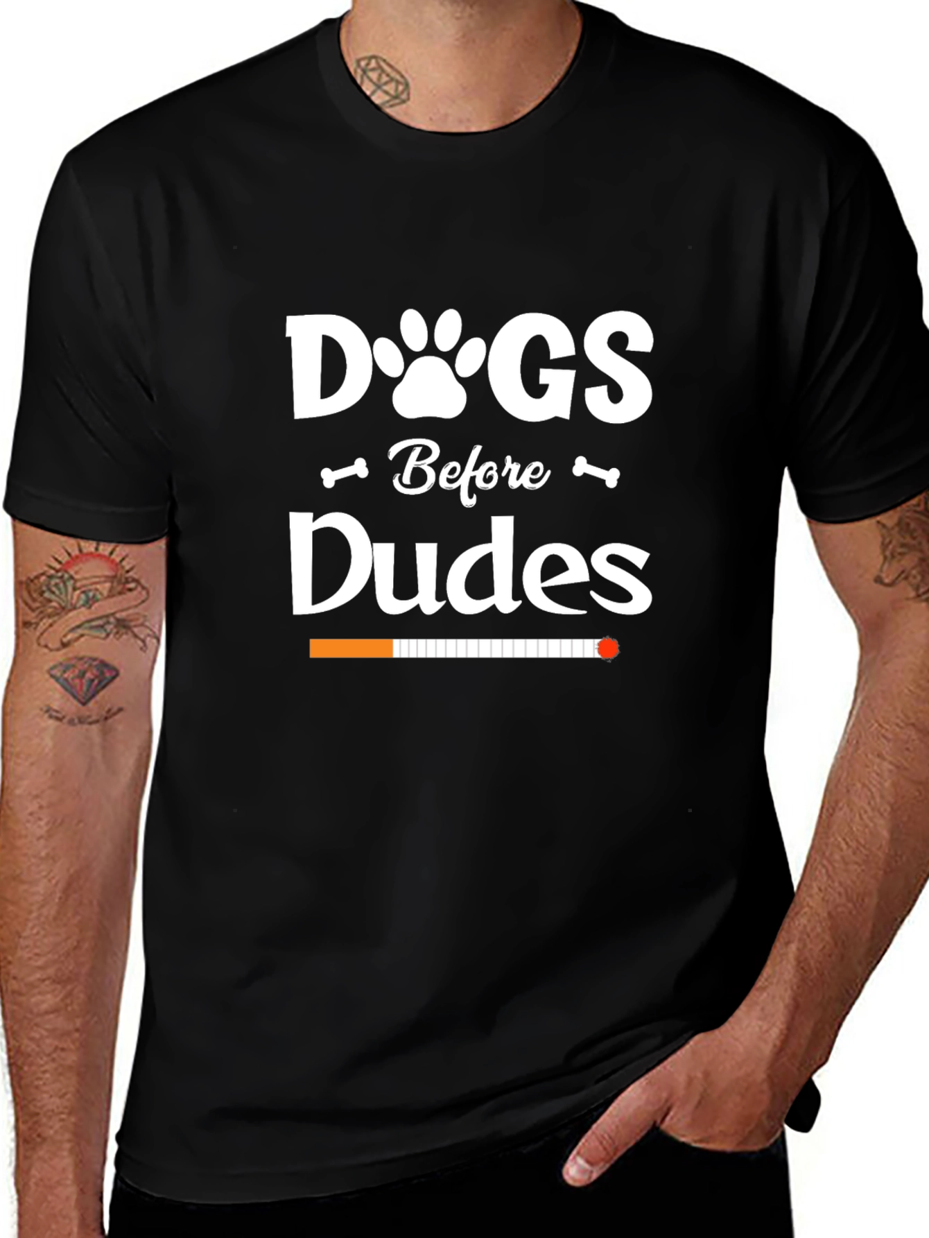 Dogs Before Dudes Black Graphic T-Shirt