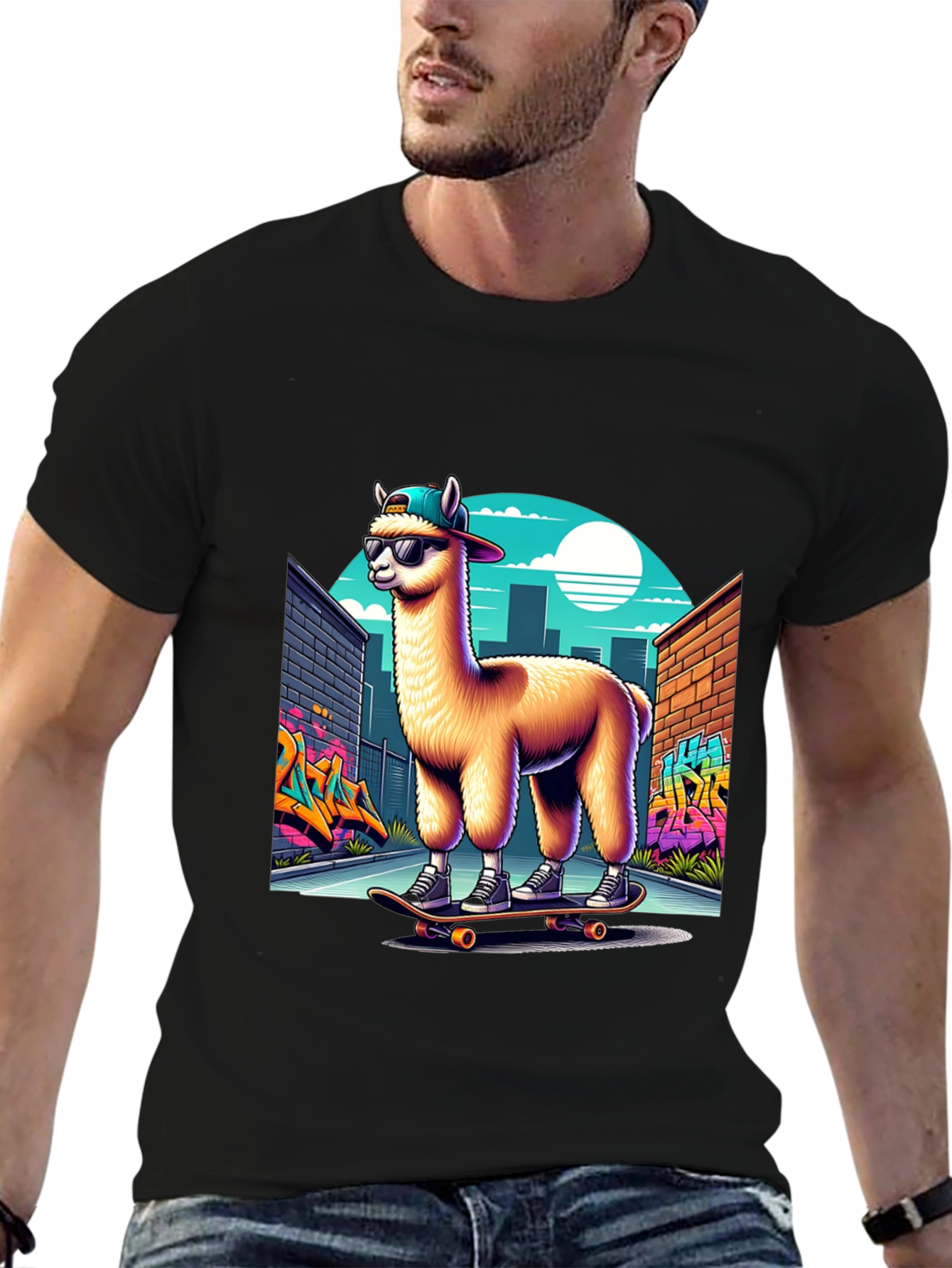 Skateboarding Llama T-Shirt