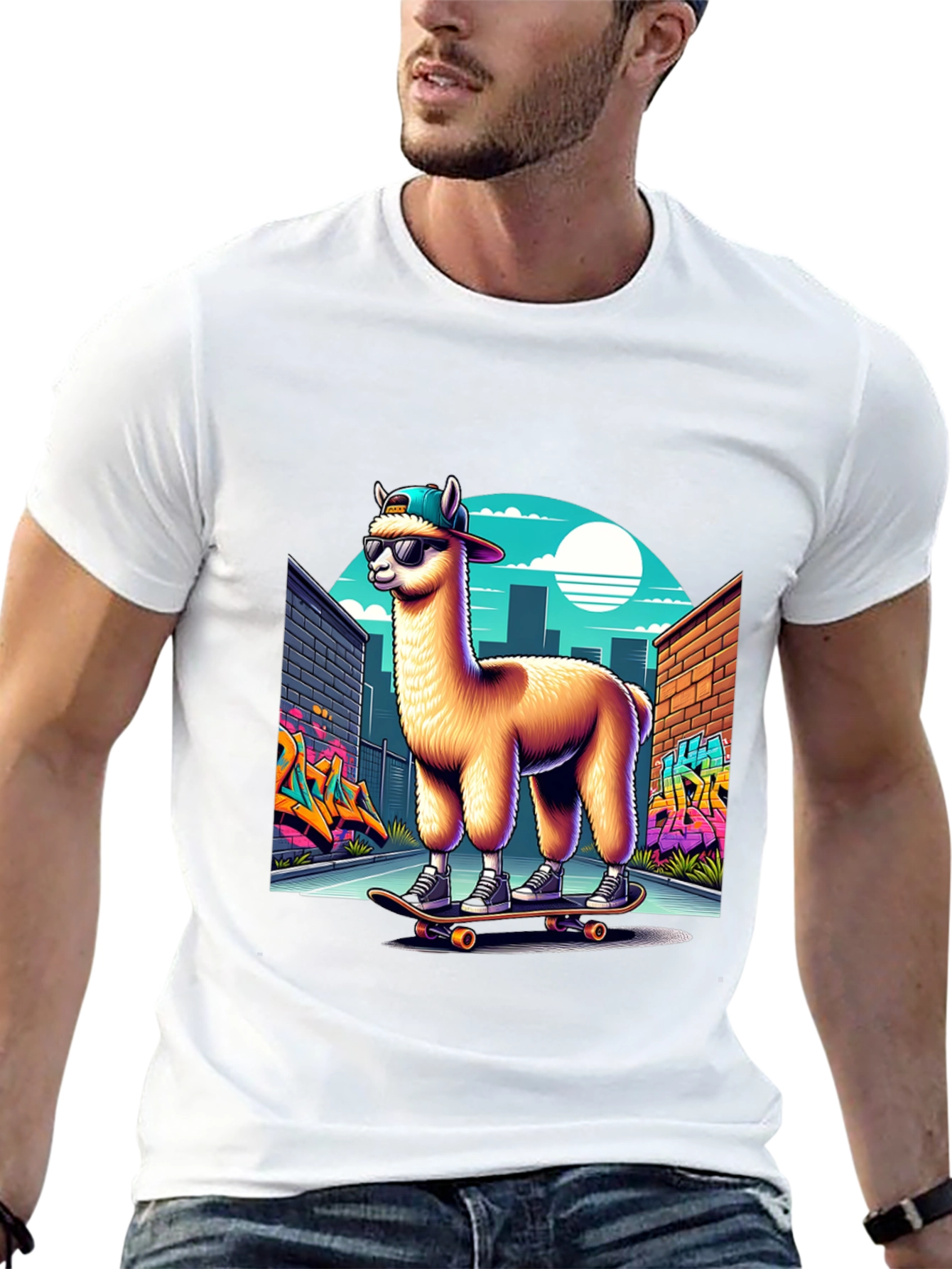Skateboarding Llama T-Shirt