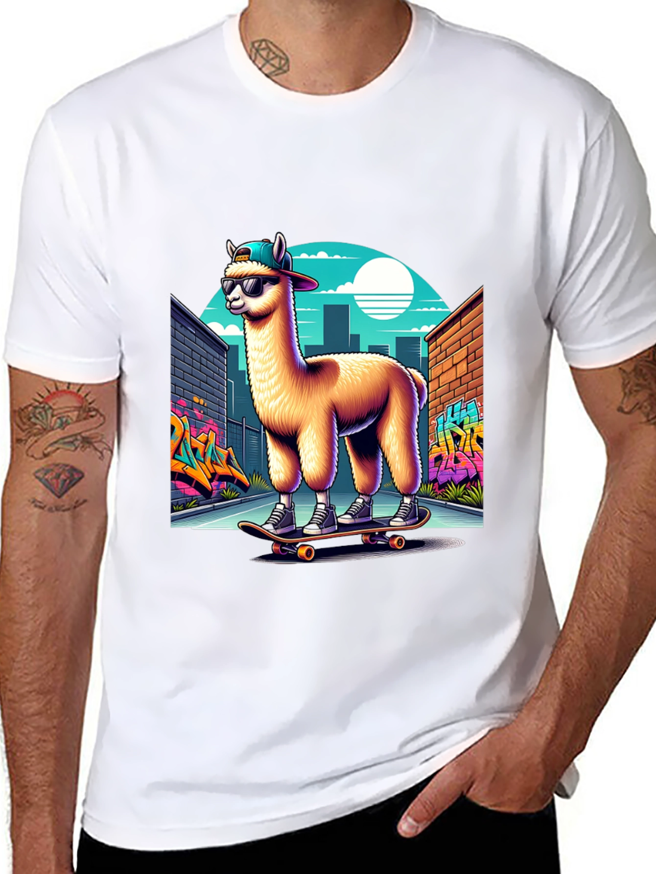 Skateboarding Llama T-Shirt
