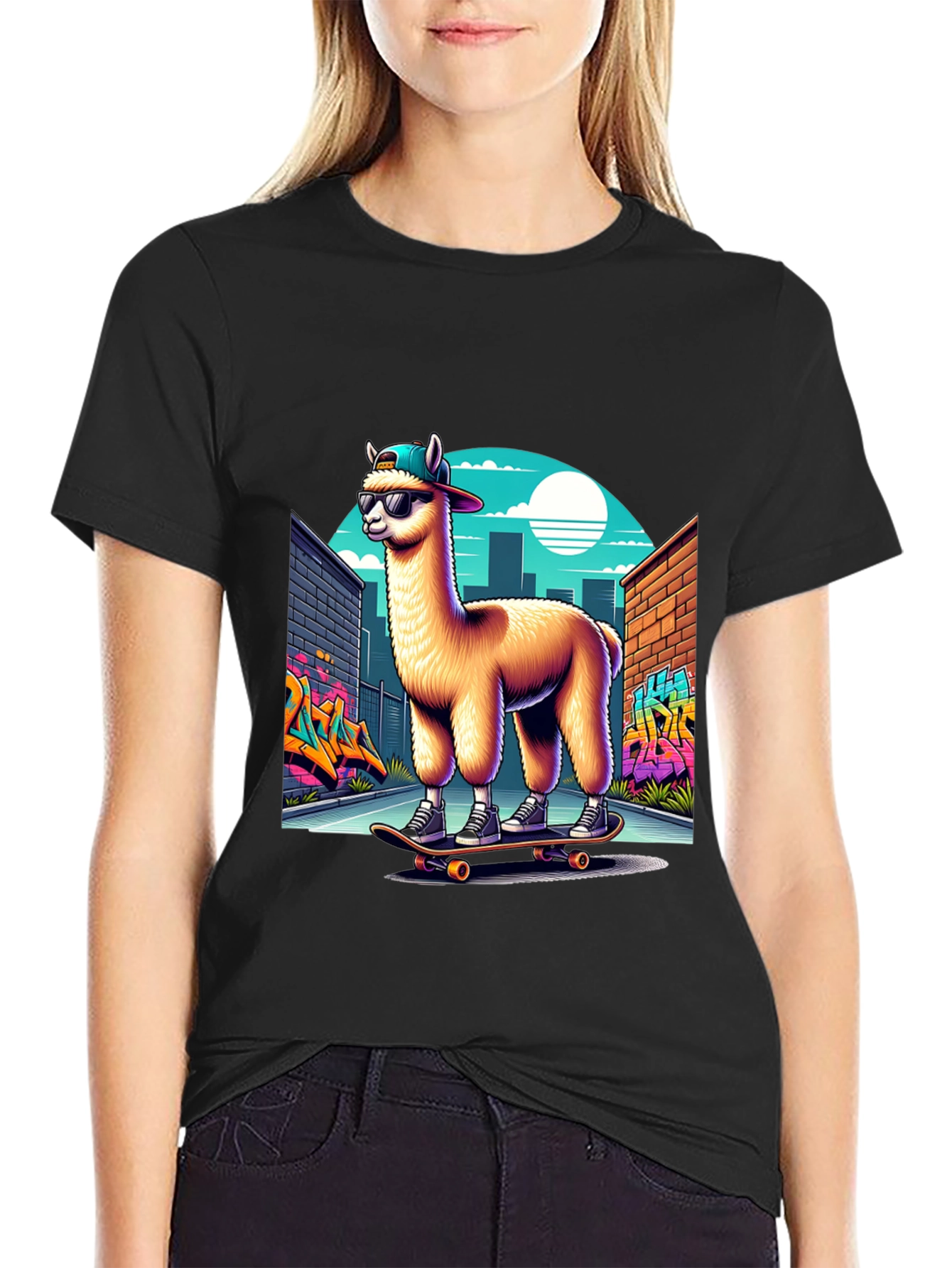 Skateboarding Llama T-Shirt