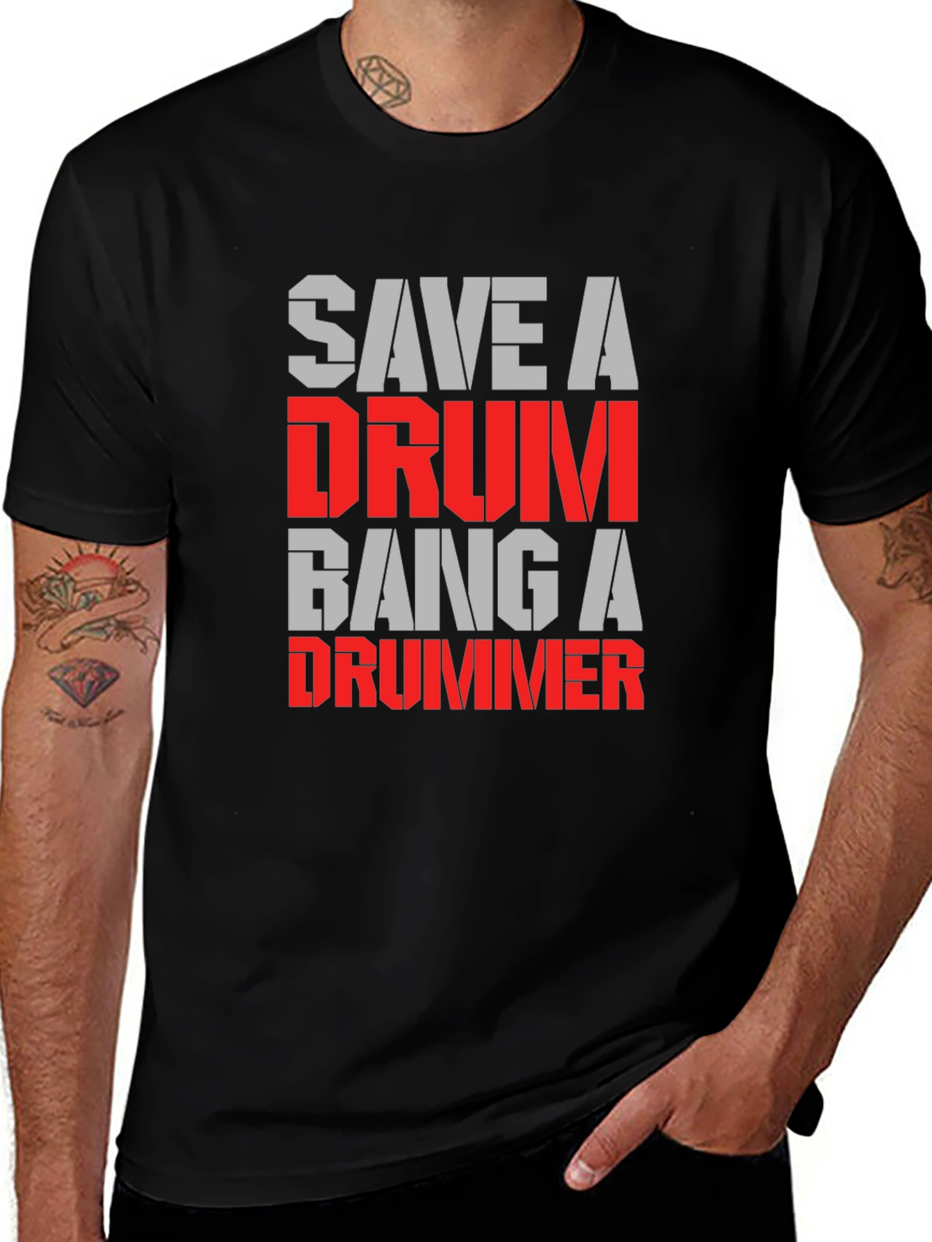 Save A Drum Bang A Drummer T-Shirt