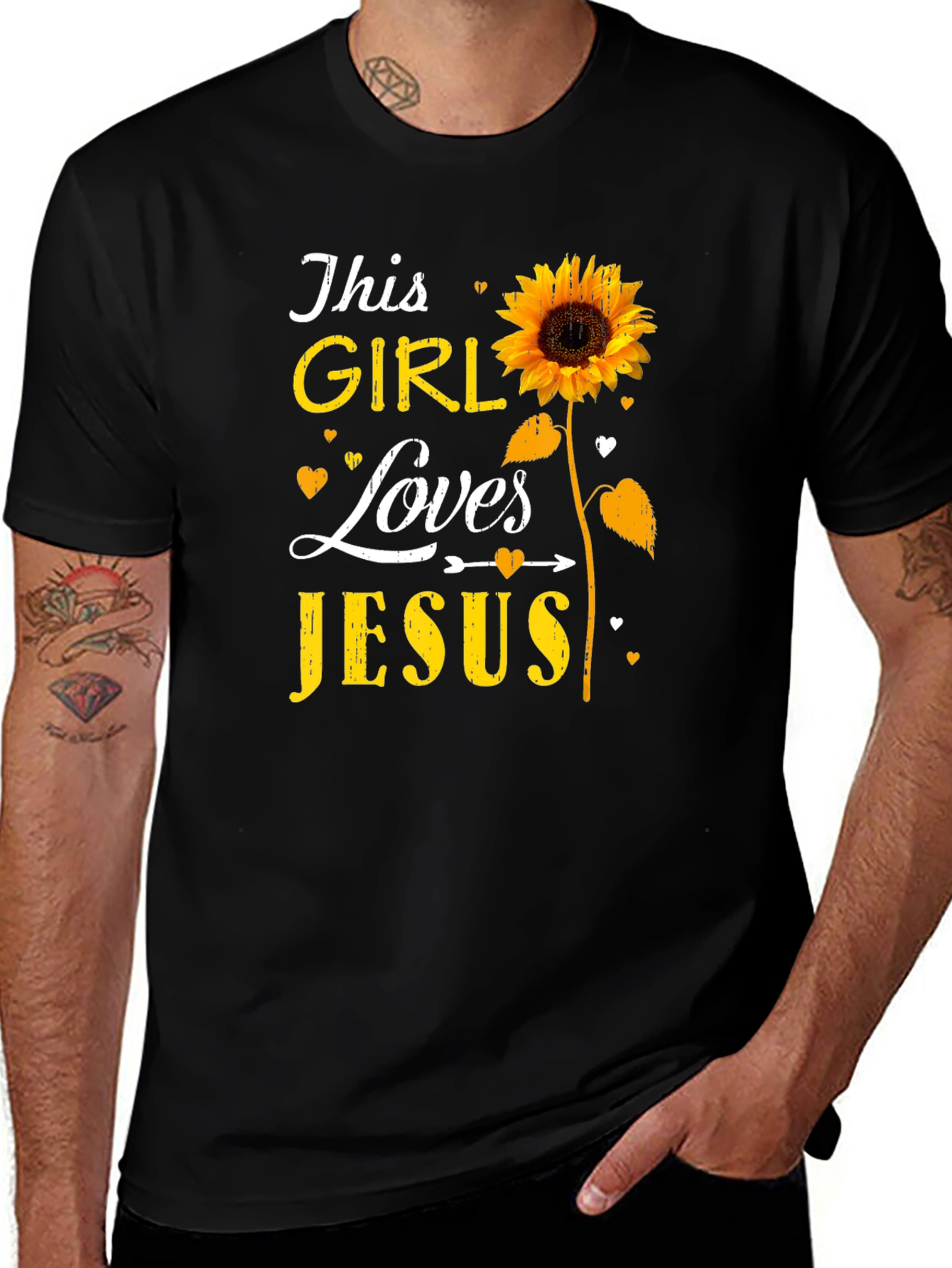 Sunflower This Girl Loves Jesus T-Shirt