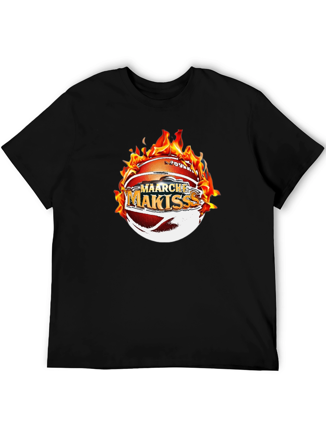 Fiery Basketball Graphic Tee - Maarche Makisss