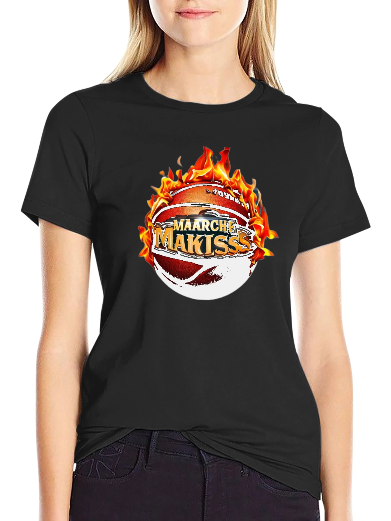 Fiery Basketball Graphic Tee - Maarche Makisss