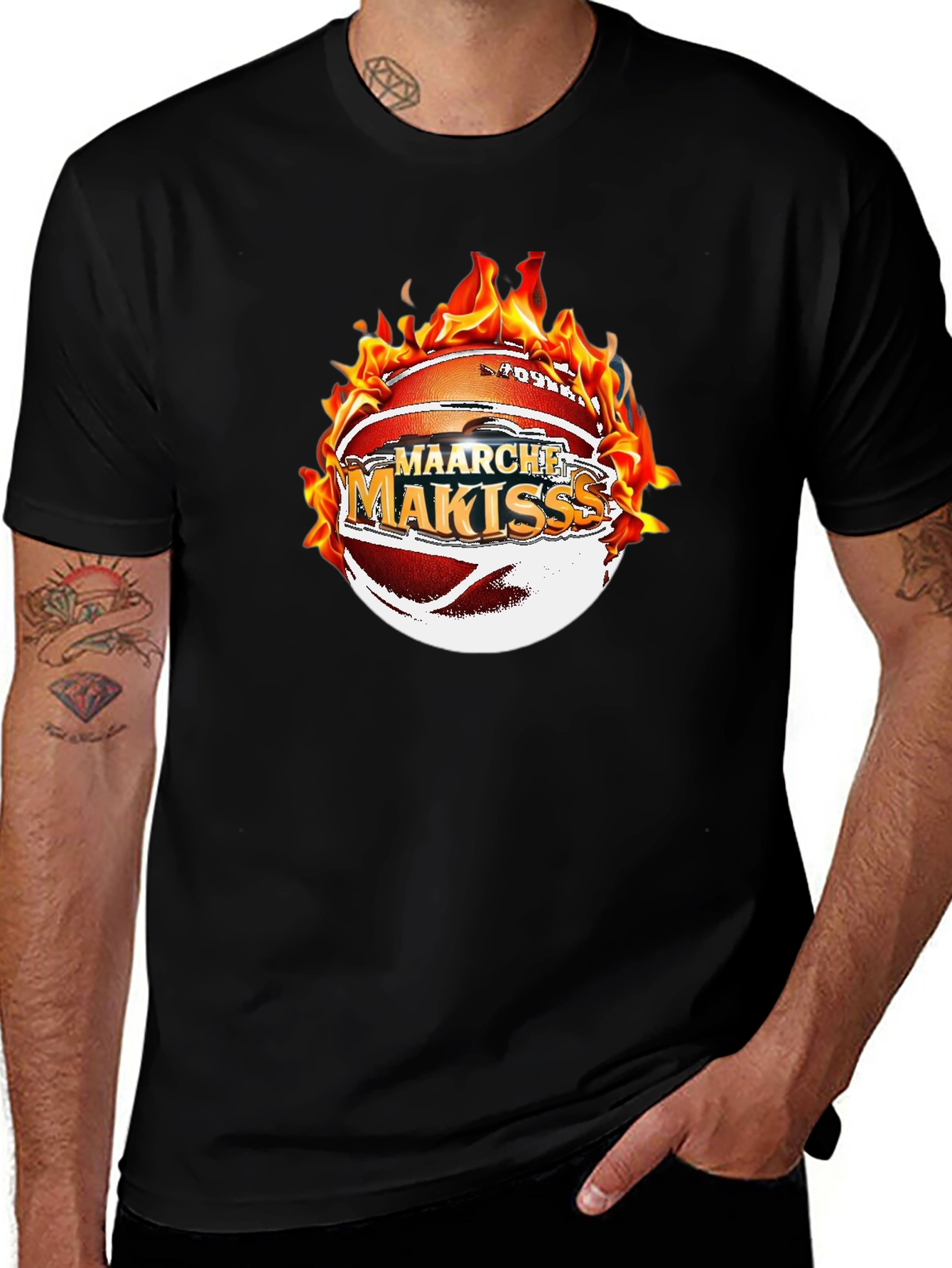 Fiery Basketball Graphic Tee - Maarche Makisss