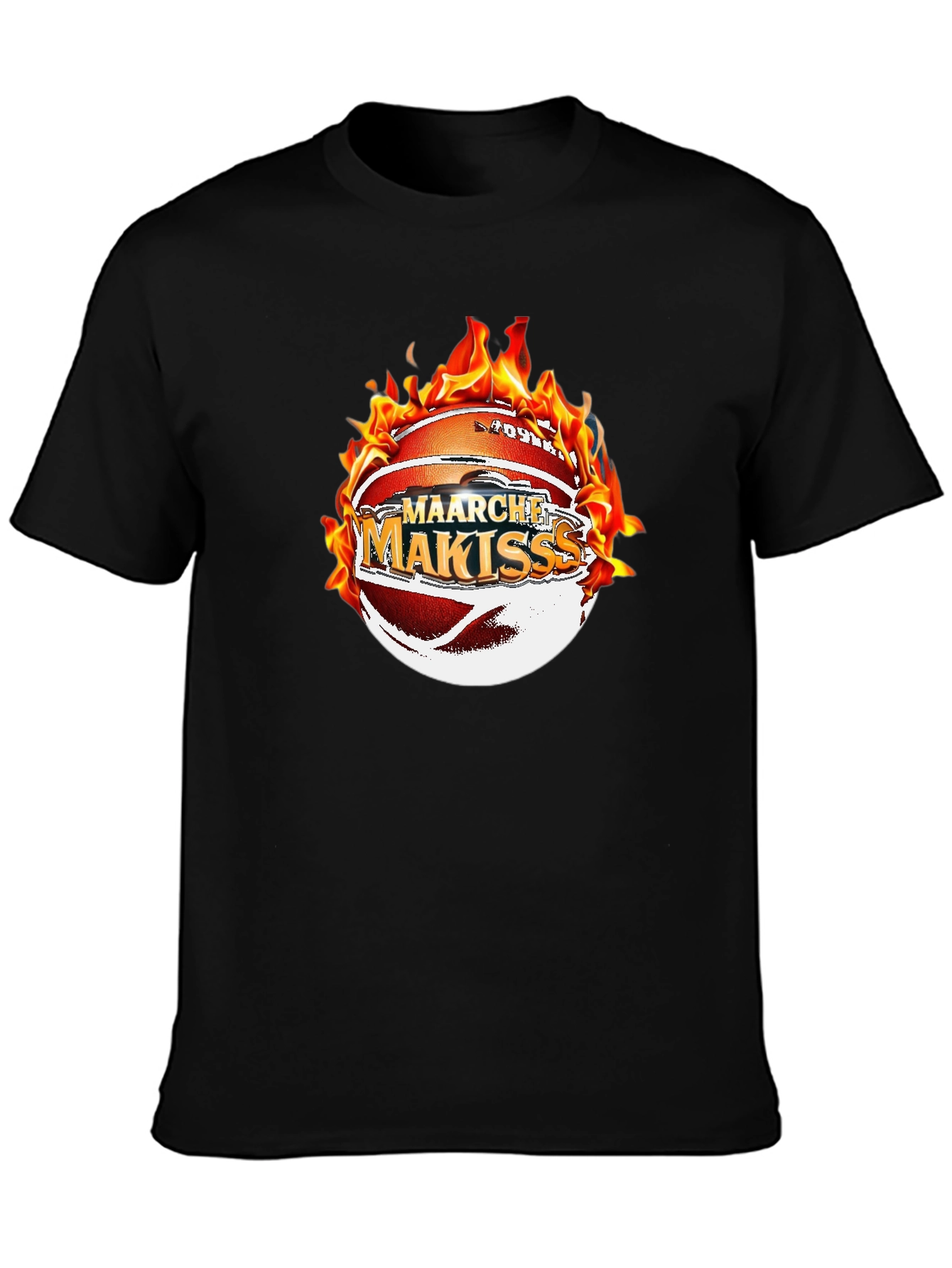 Fiery Basketball Graphic Tee - Maarche Makisss