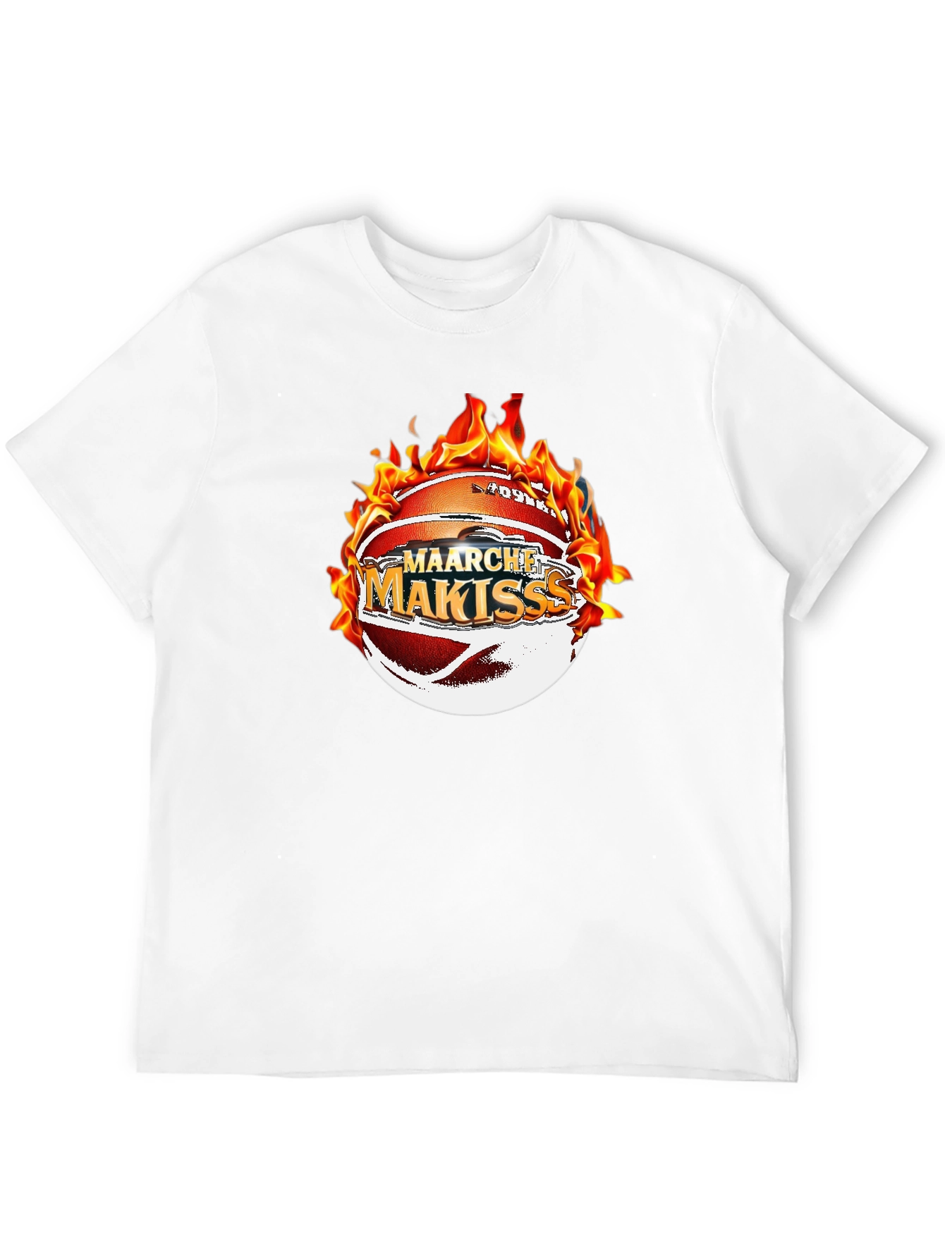 Fiery Basketball Graphic Tee - Maarche Makisss