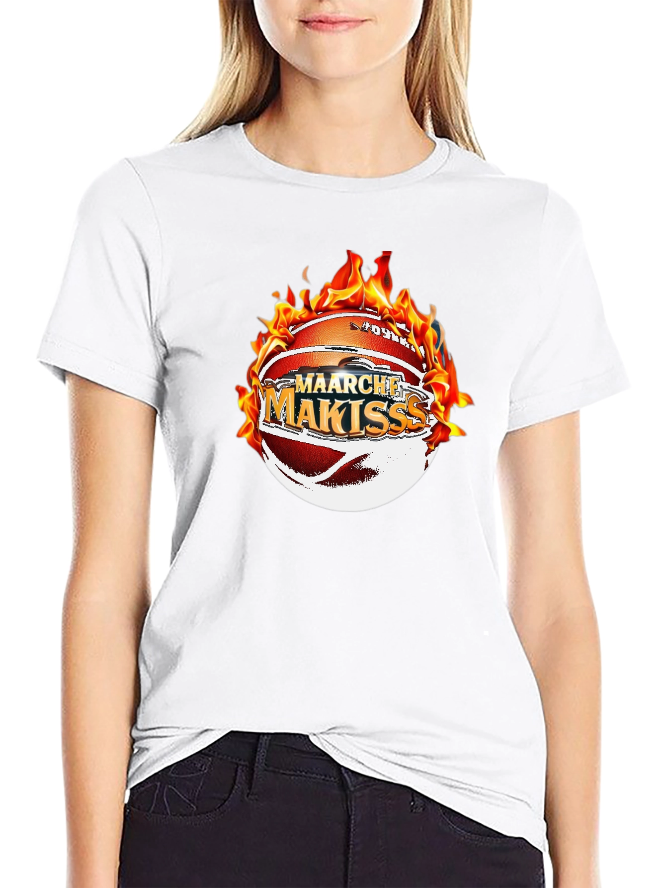 Fiery Basketball Graphic Tee - Maarche Makisss