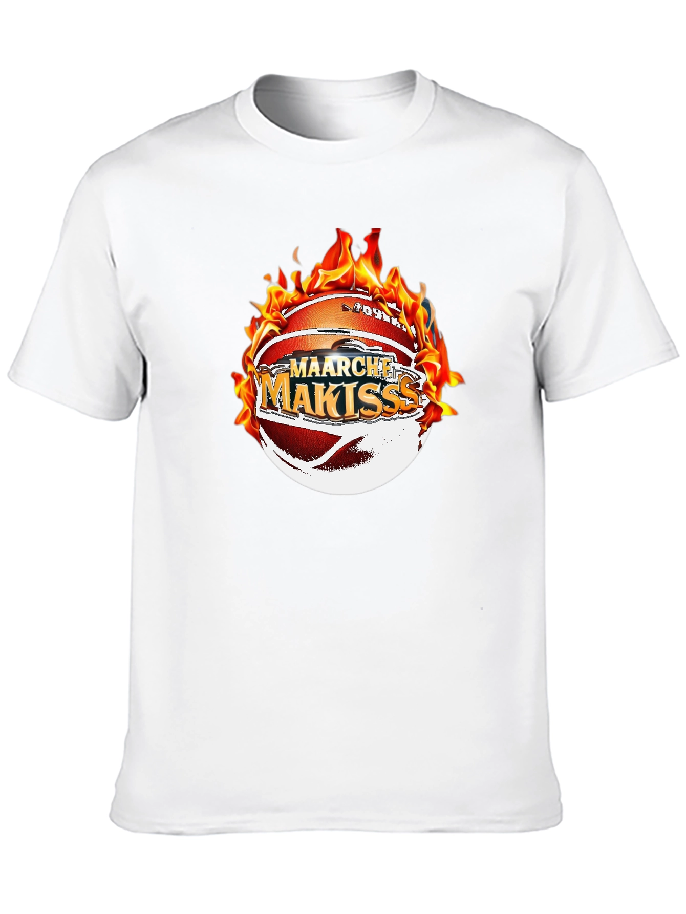 Fiery Basketball Graphic Tee - Maarche Makisss