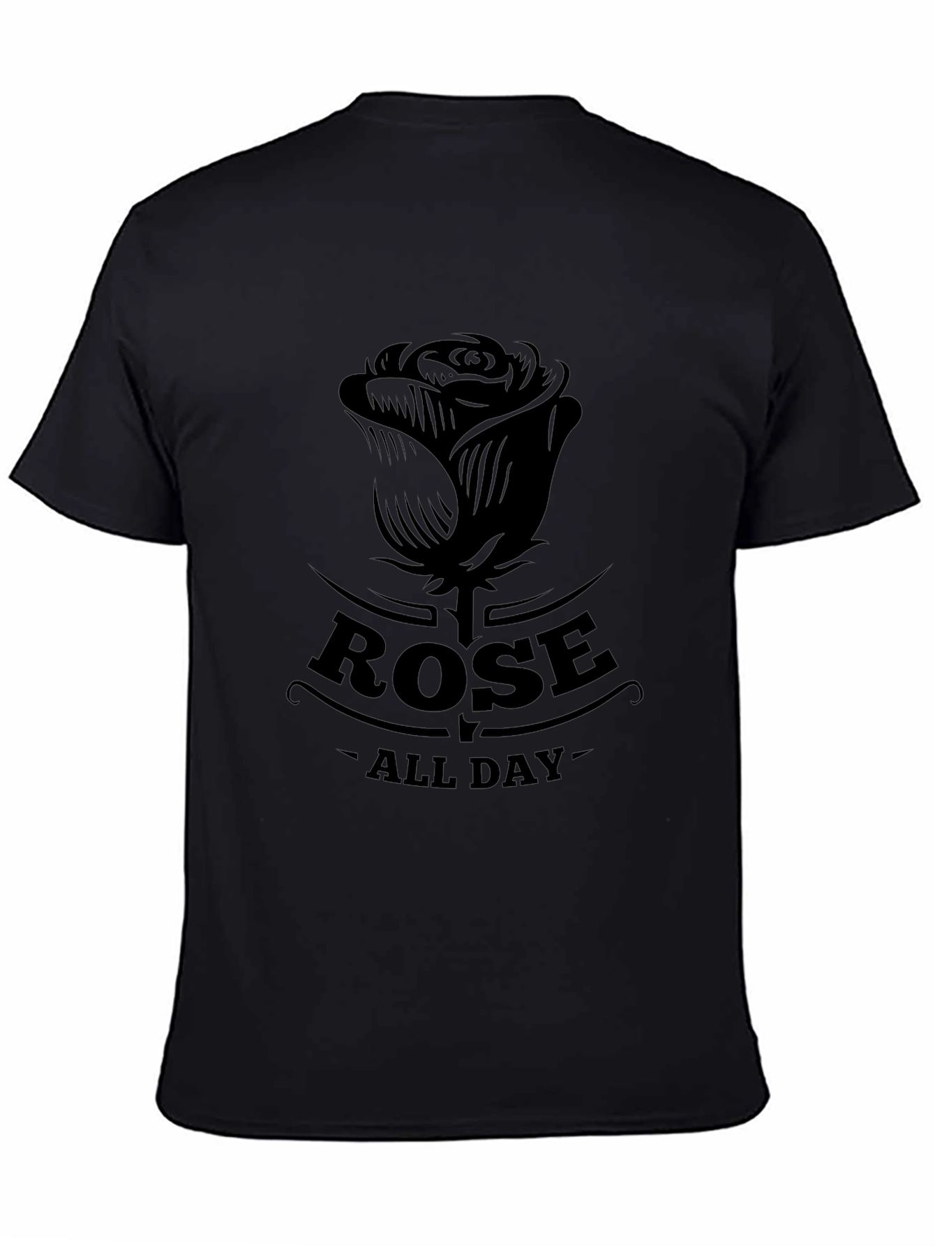 Rose All Day Graphic Tee - Black