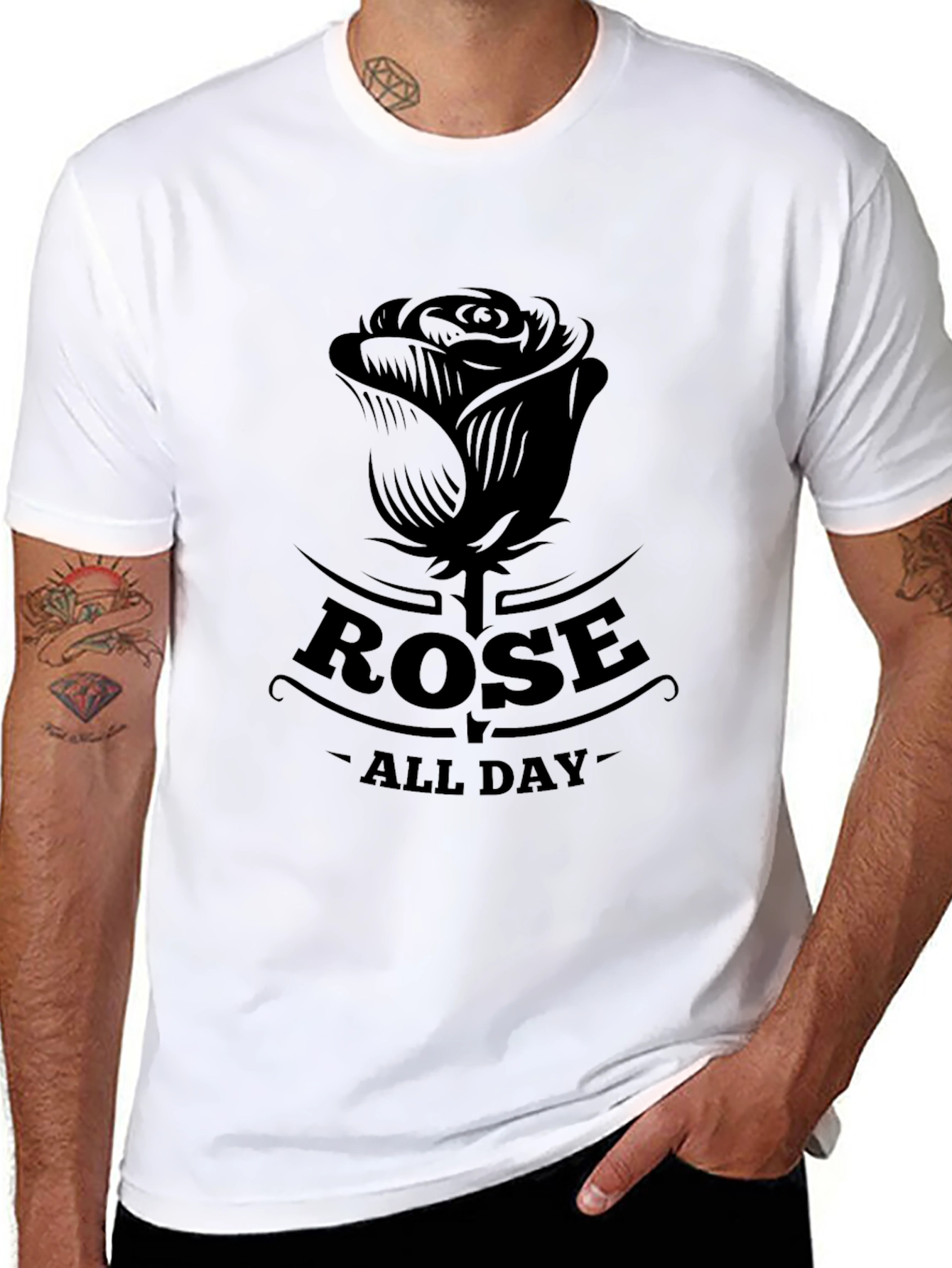 Rose All Day Graphic Tee - Black