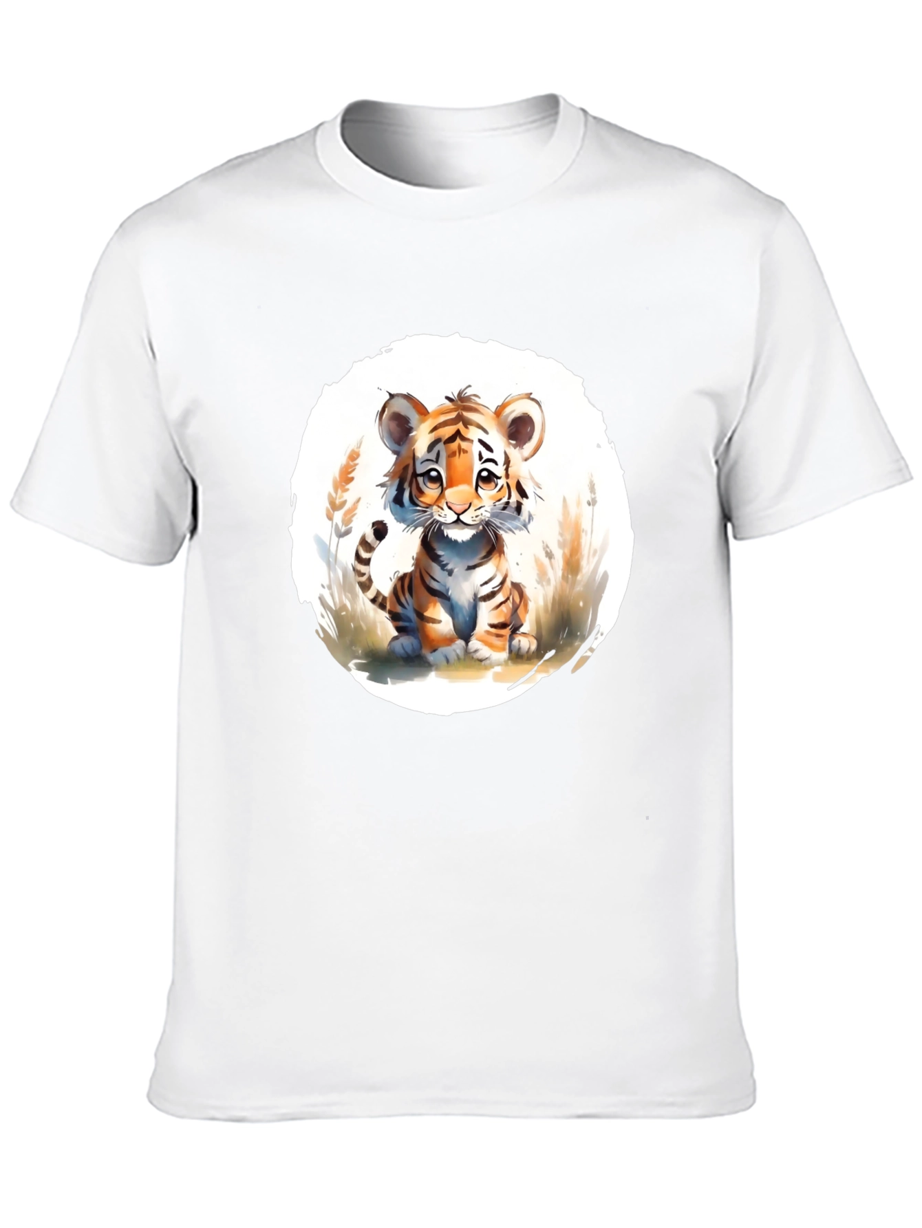 Cute Tiger Cub Graphic Black T-Shirt